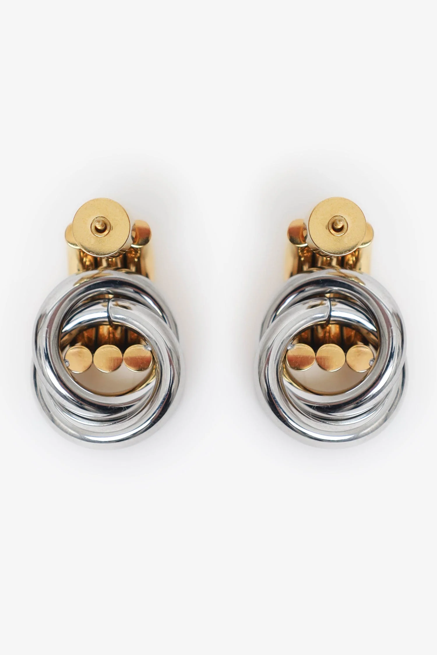 Heaven Mayhem Gold/Silver-Toned Baby Knot Earrings - Image 3