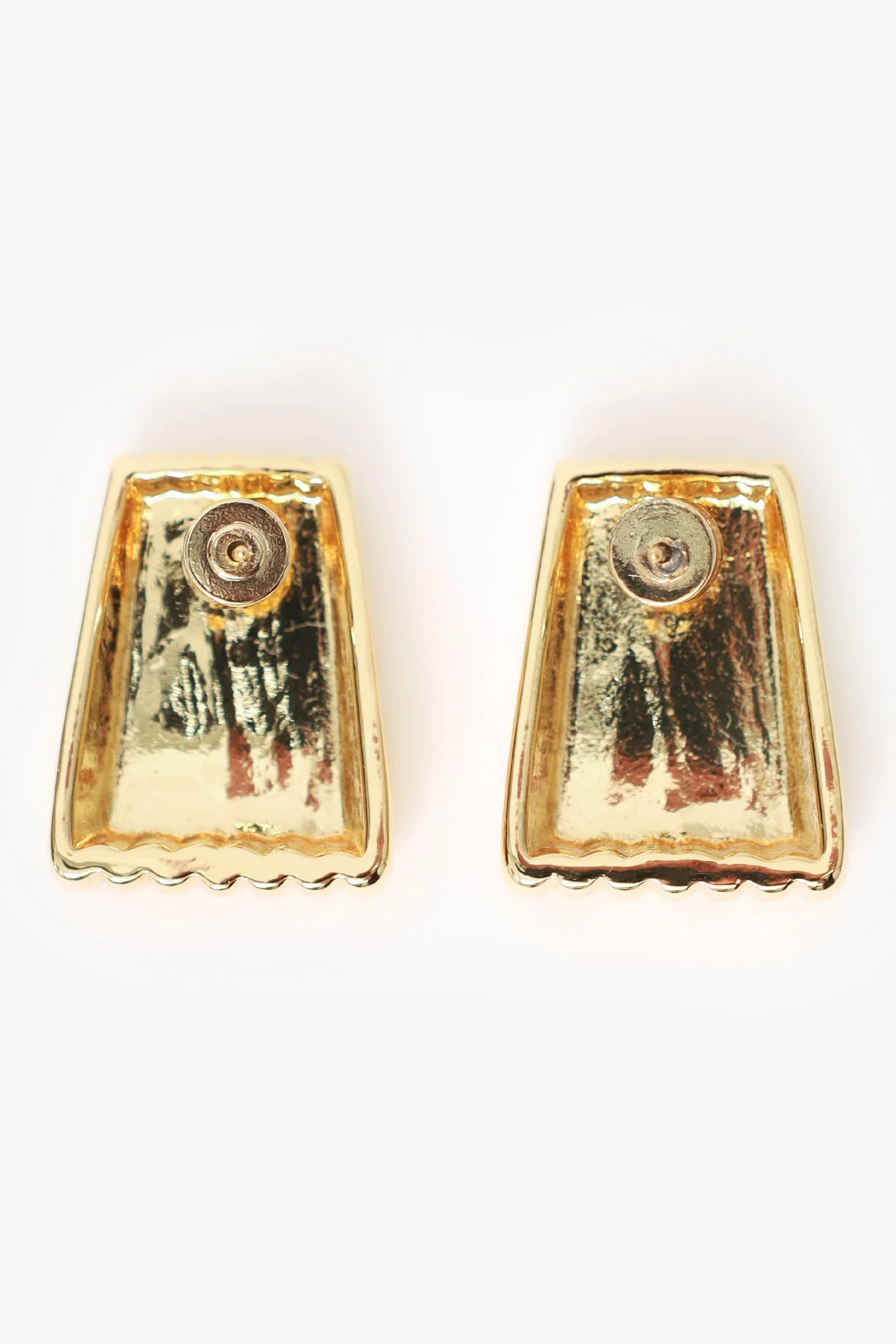 Heaven Mayhem Gold-Toned Ribbed Earrings - Image 3