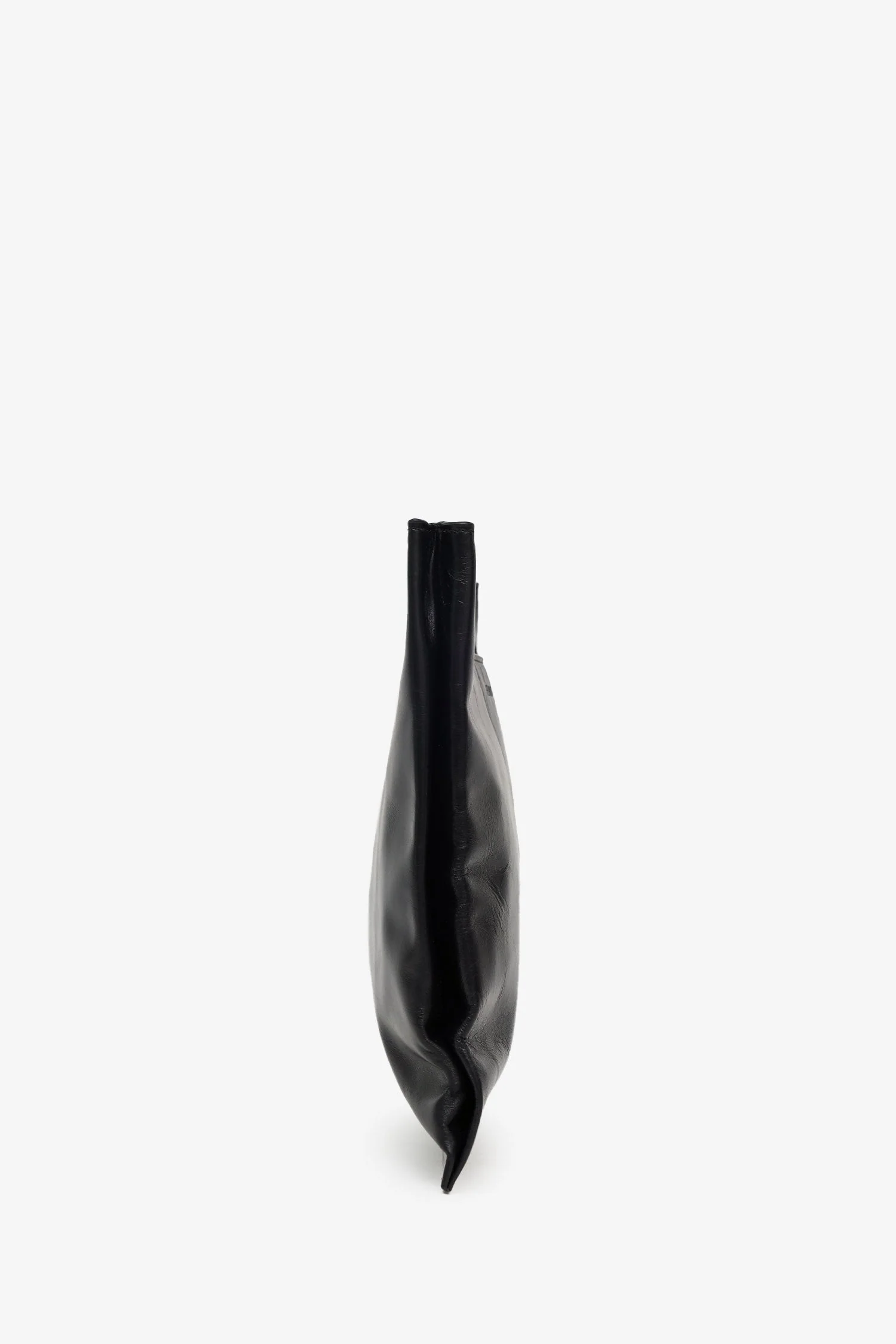 Helmut Lang Black Leather Cut-out Handle Flat Clutch - Image 3