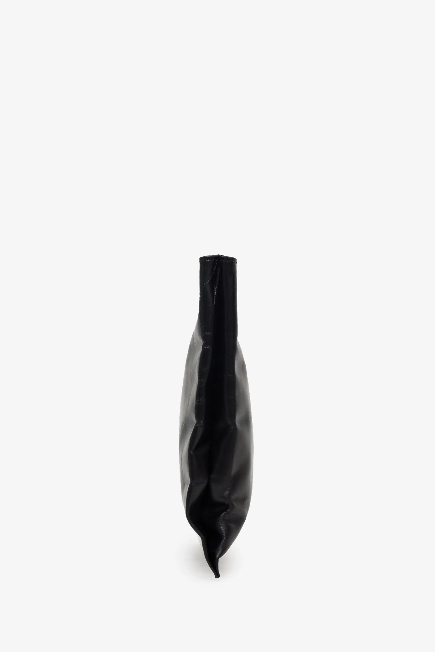 Helmut Lang Black Leather Cut-out Handle Flat Clutch - Image 4