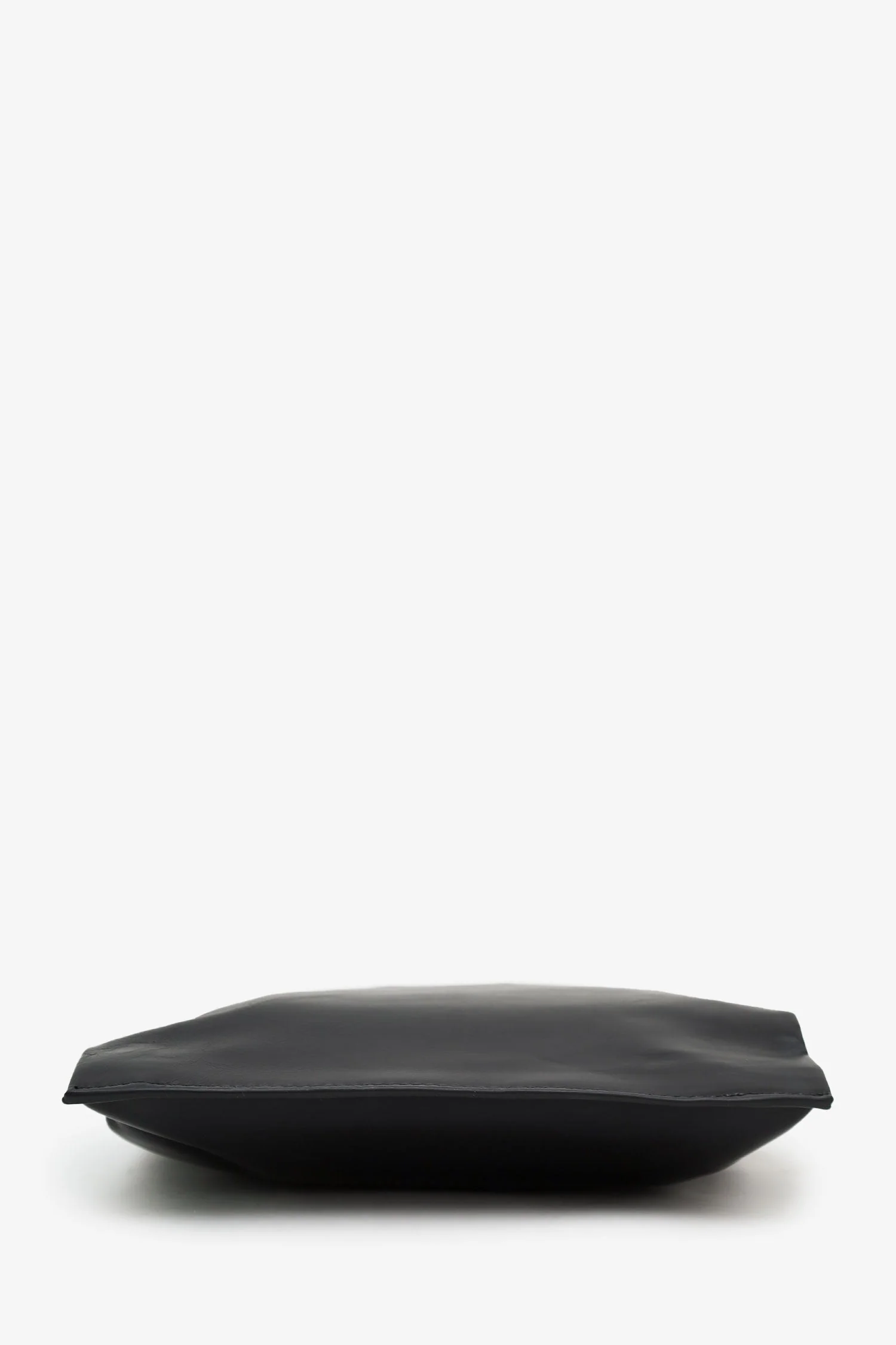 Helmut Lang Black Leather Cut-out Handle Flat Clutch - Image 5
