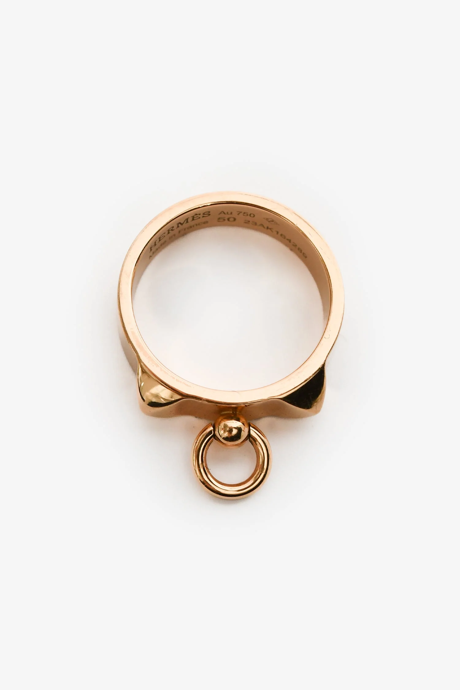Hermès 18K Rose Gold 'Collier De Chien' Small Model Ring Size 50 - Image 3