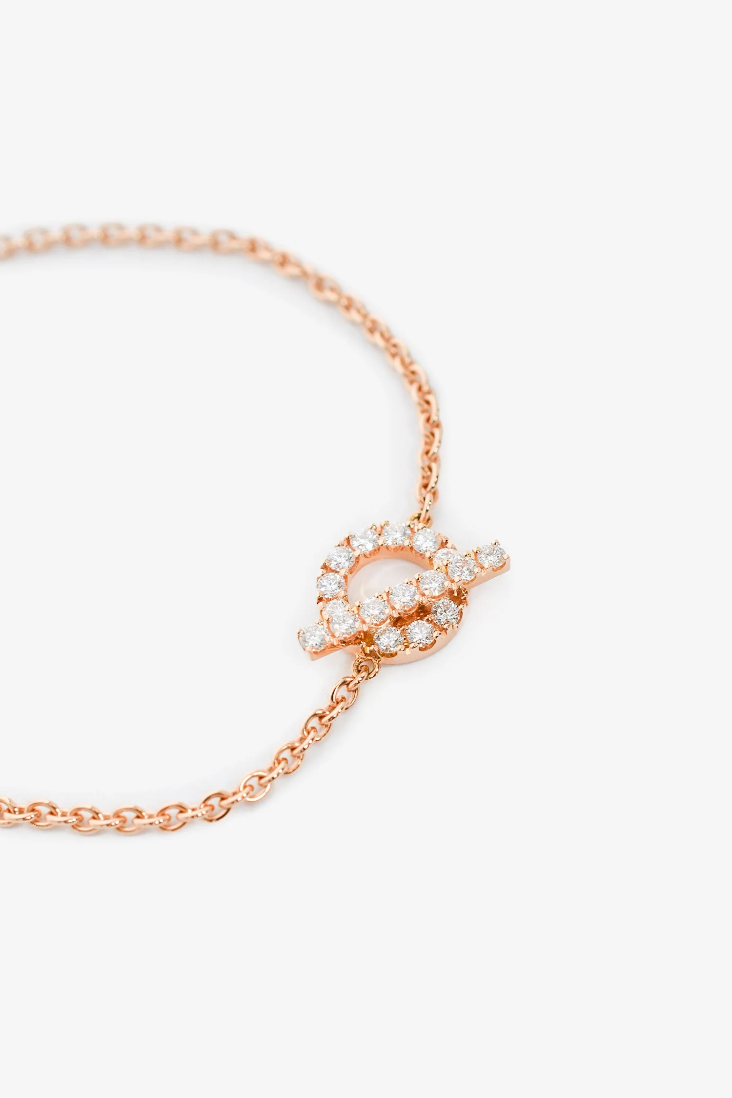 Hermes 18K Rose Gold Diamond Finesse Bracelet - Image 2