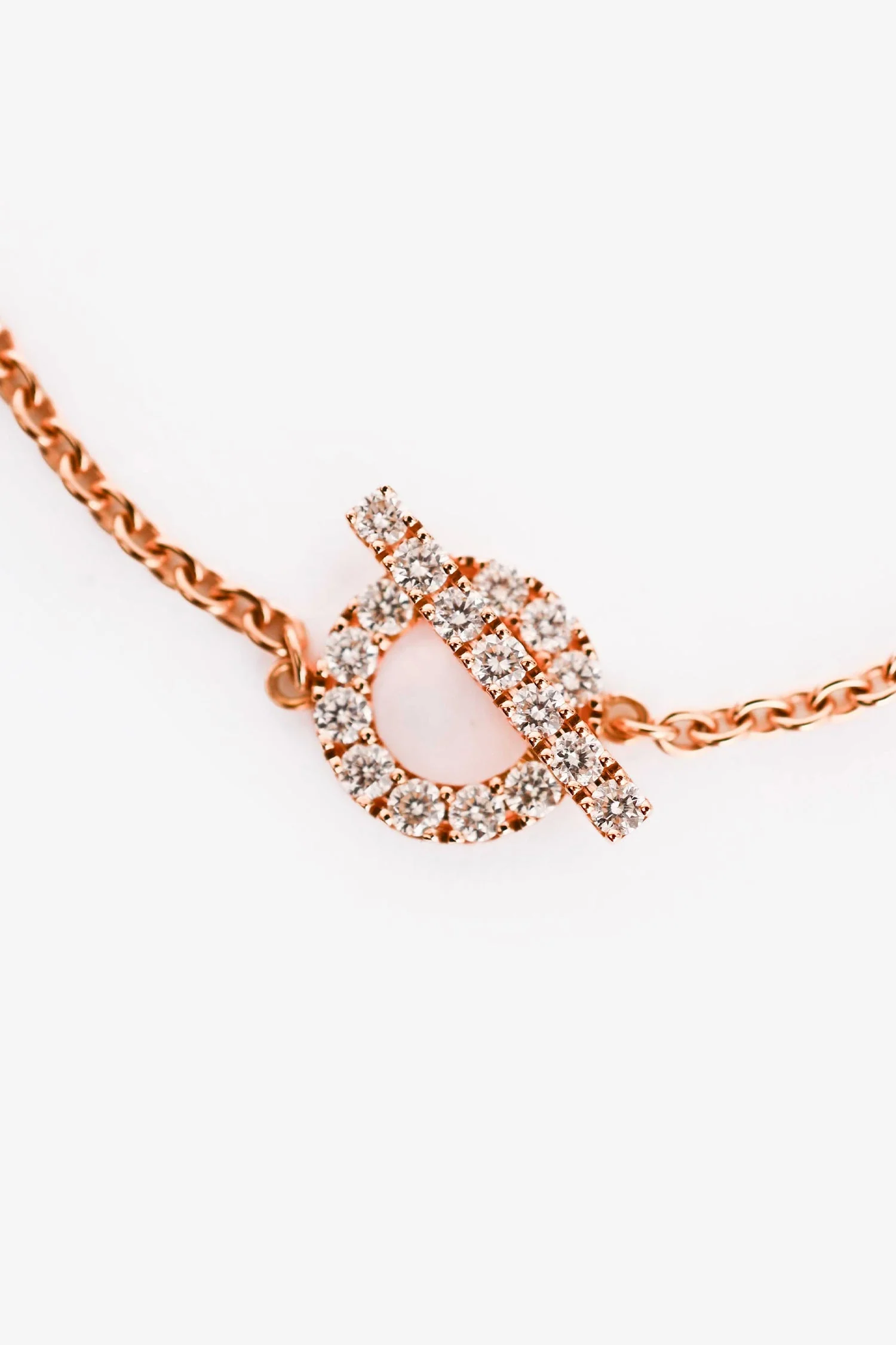 Hermes 18K Rose Gold Diamond Set Finesse Bracelet - Image 2