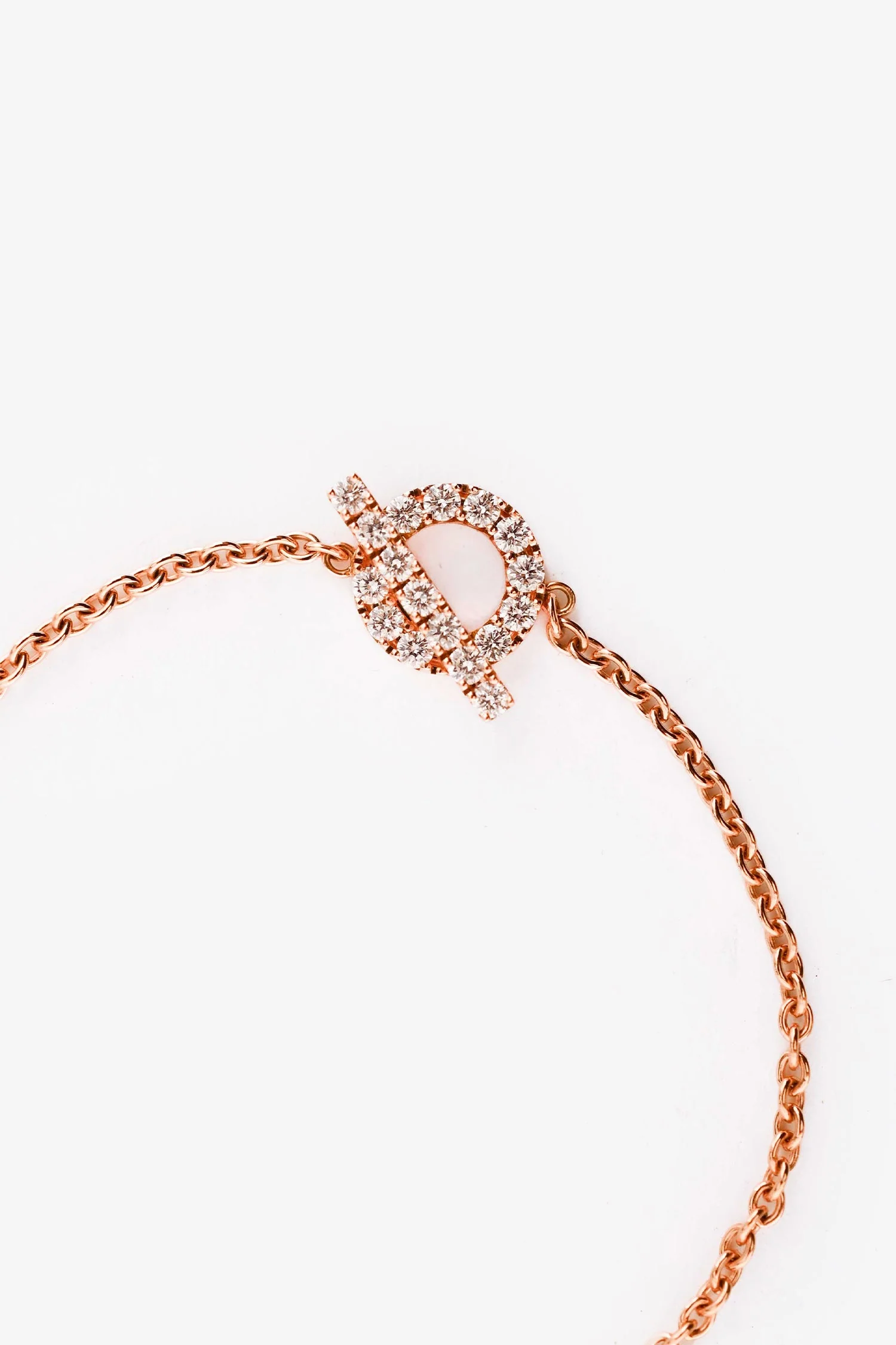 Hermes 18K Rose Gold Diamond Set Finesse Bracelet - Image 3