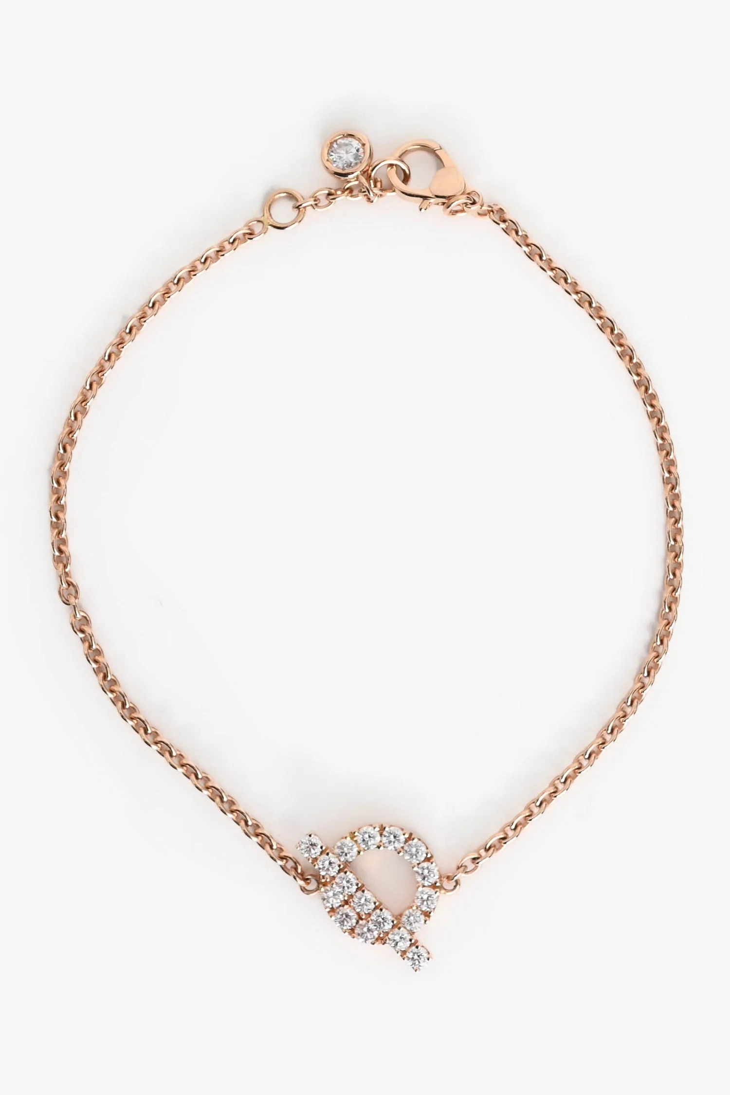 Hermès 18K Rose Gold Diamond Set Finesse Bracelet Size LG
