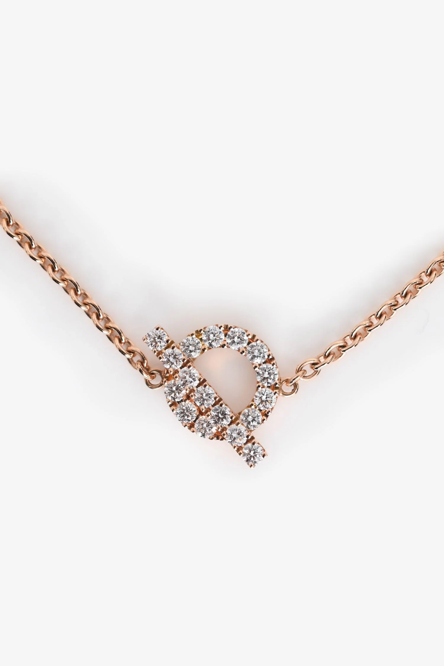 Hermès 18K Rose Gold Diamond Set Finesse Bracelet Size LG - Image 2