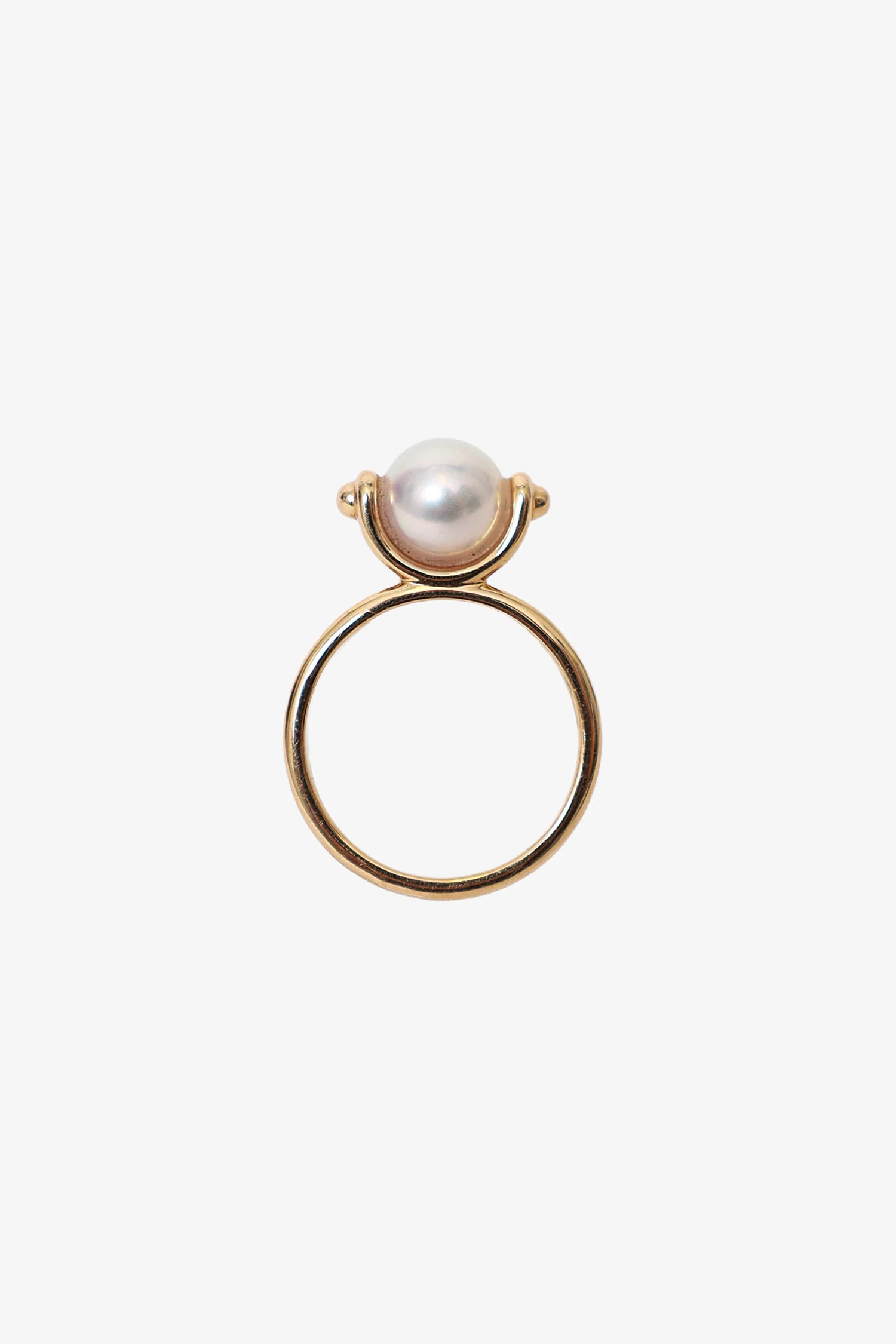 Hermés 18K Rose Gold Pearl 'Chandra' Ring Small Model - Image 3