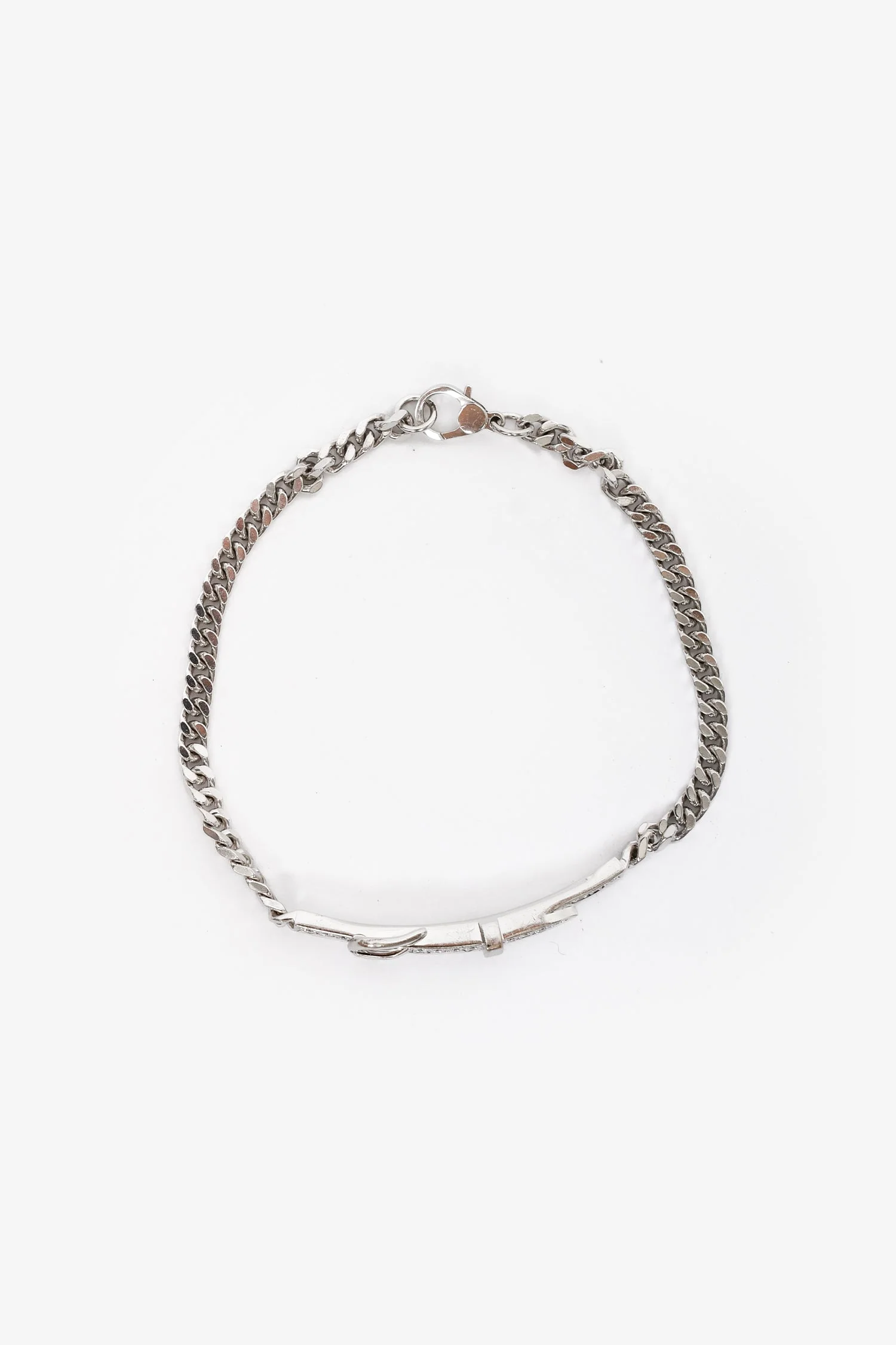 Hermès 18K White Gold/Diamond Etriviere Gourmette 0.18ct Bracelet - Image 2