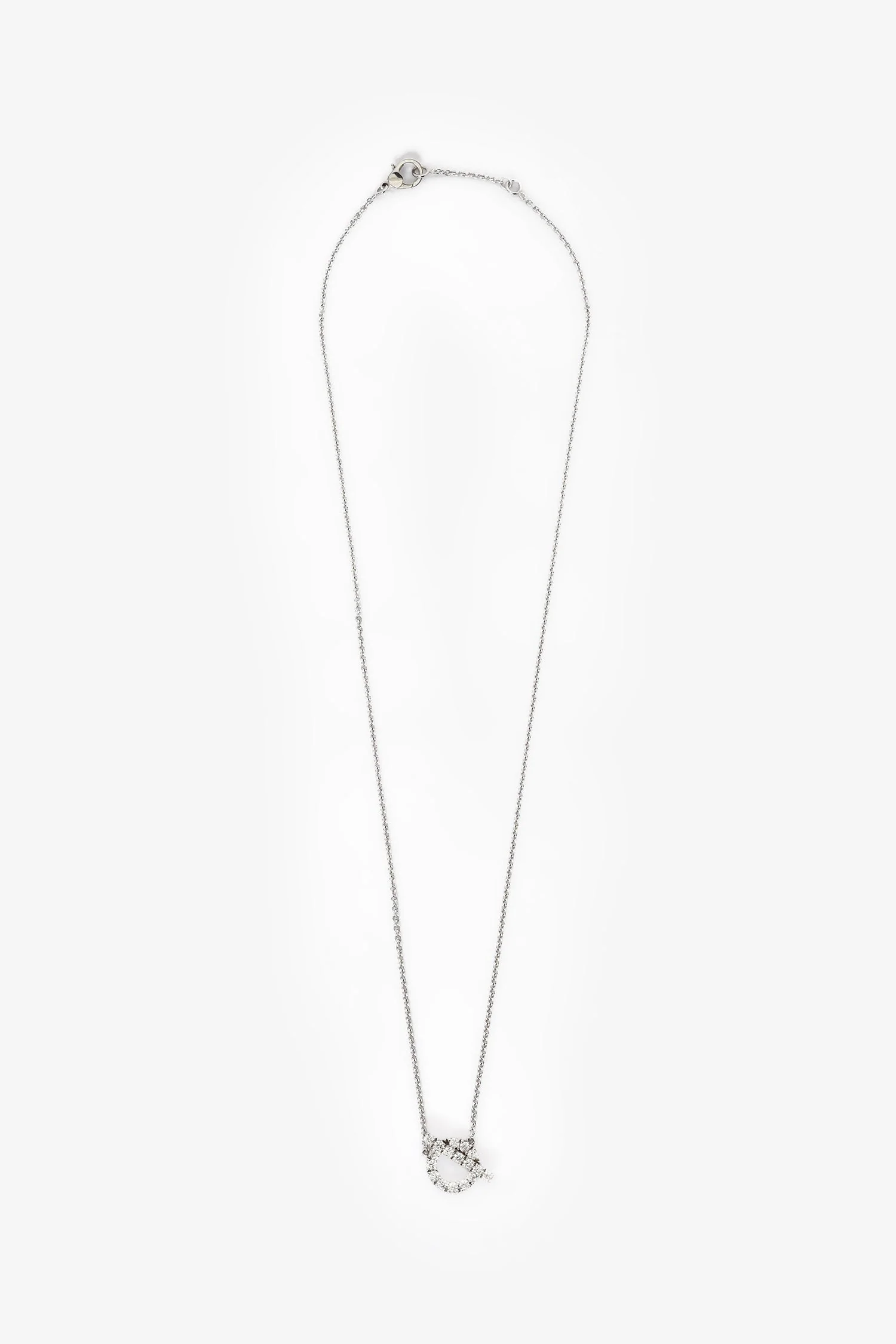 Hermès 18K White Gold Diamond Set Finesse Pendant Necklace - Image 2