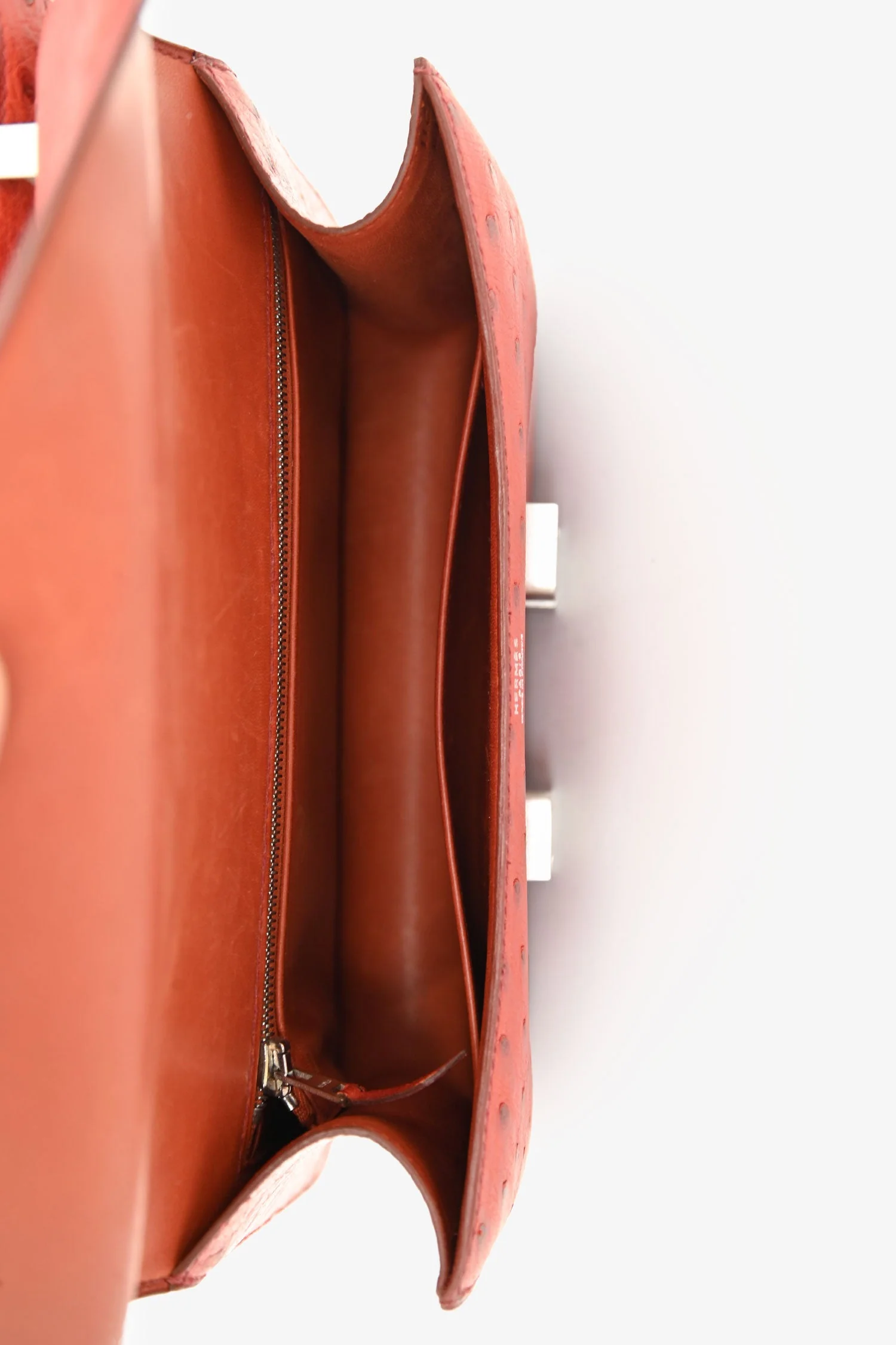 Hermès 1999 Orange Ostrich Constance 23 - Image 6