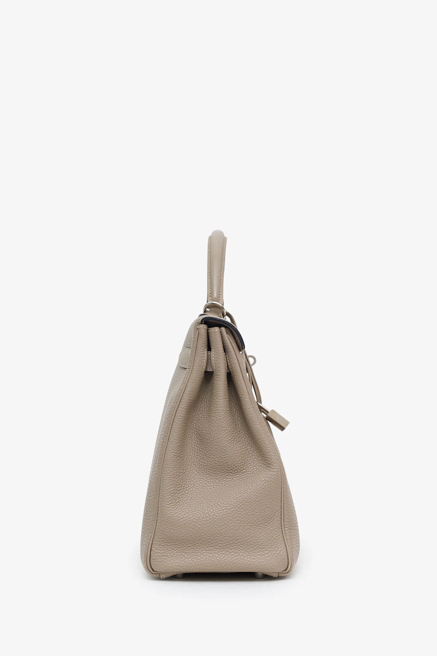 Hermès 2008 Gris Tourterelle Clemence Leather Retourne Kelly 32 With Strap - Image 3