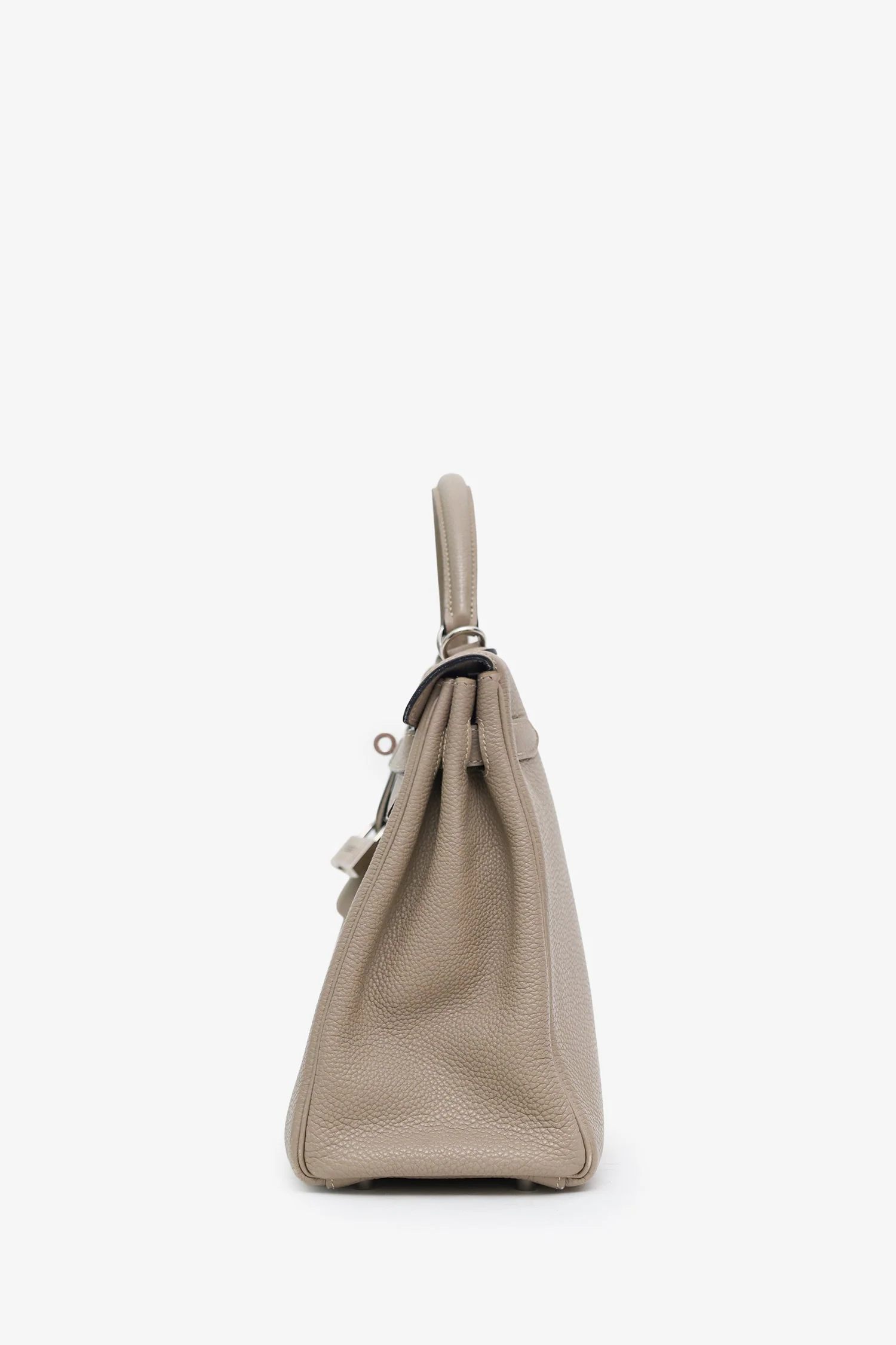 Hermès 2008 Gris Tourterelle Clemence Leather Retourne Kelly 32 With Strap - Image 4