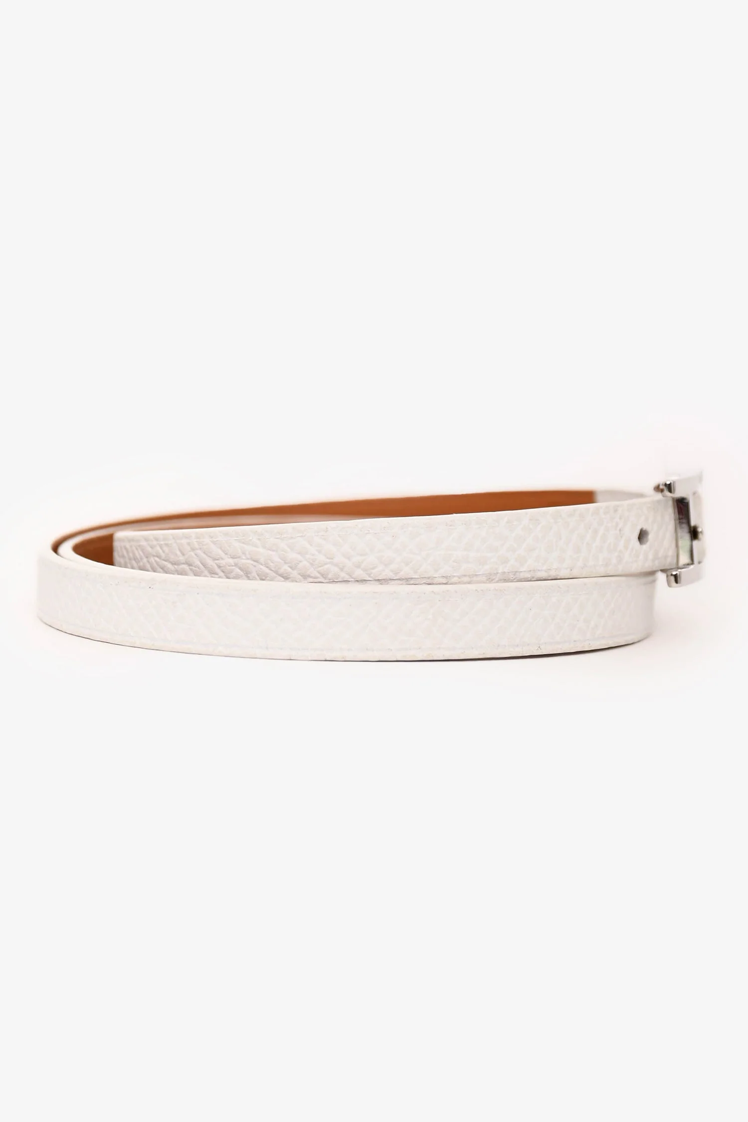 Hermès 2010 White Epsom Leather BeHapi Triple Tour Bracelet - Image 2
