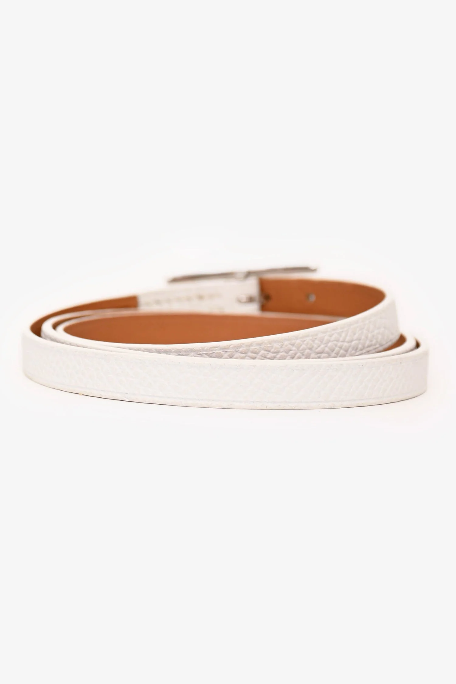 Hermès 2010 White Epsom Leather BeHapi Triple Tour Bracelet - Image 3