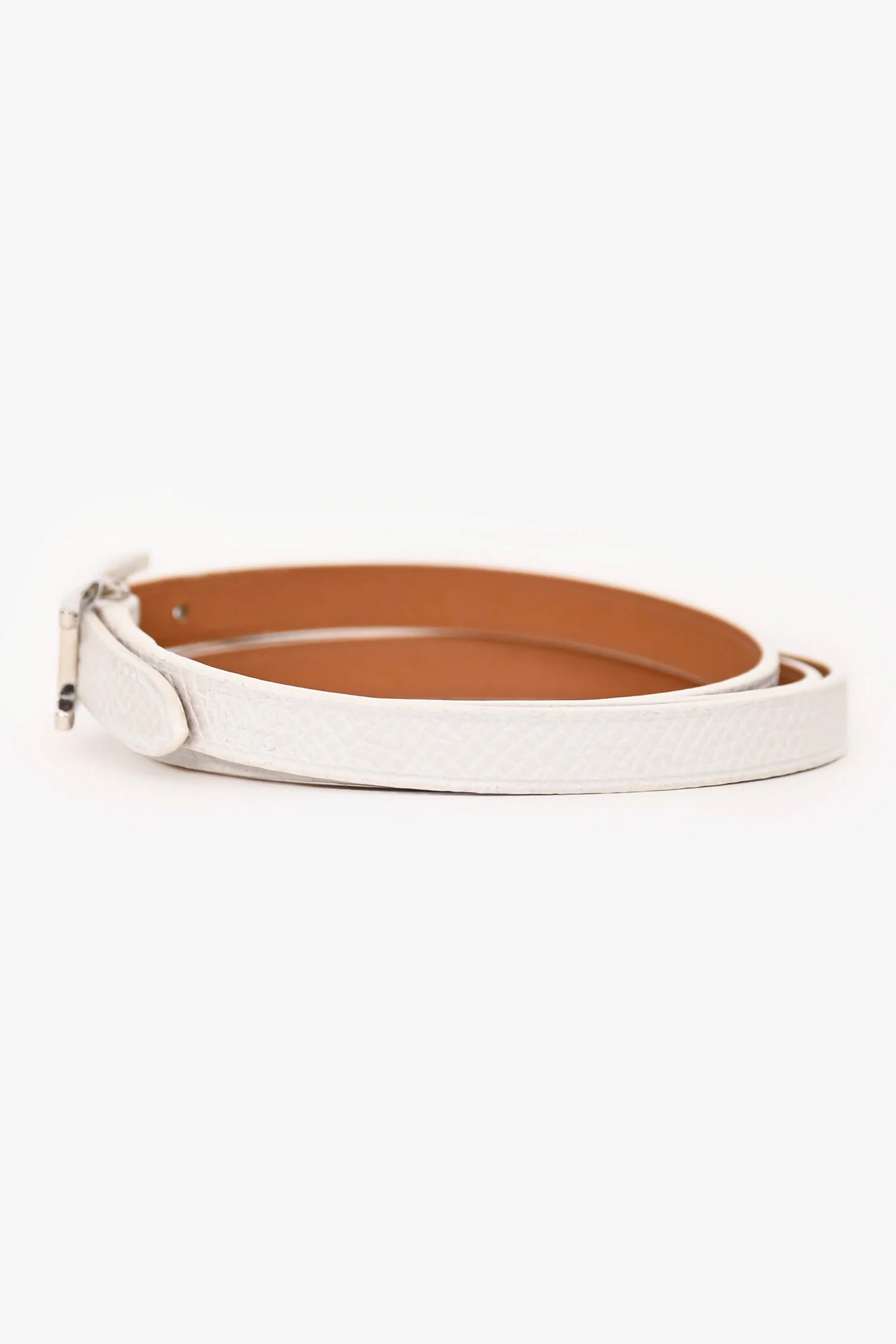 Hermès 2010 White Epsom Leather BeHapi Triple Tour Bracelet - Image 4