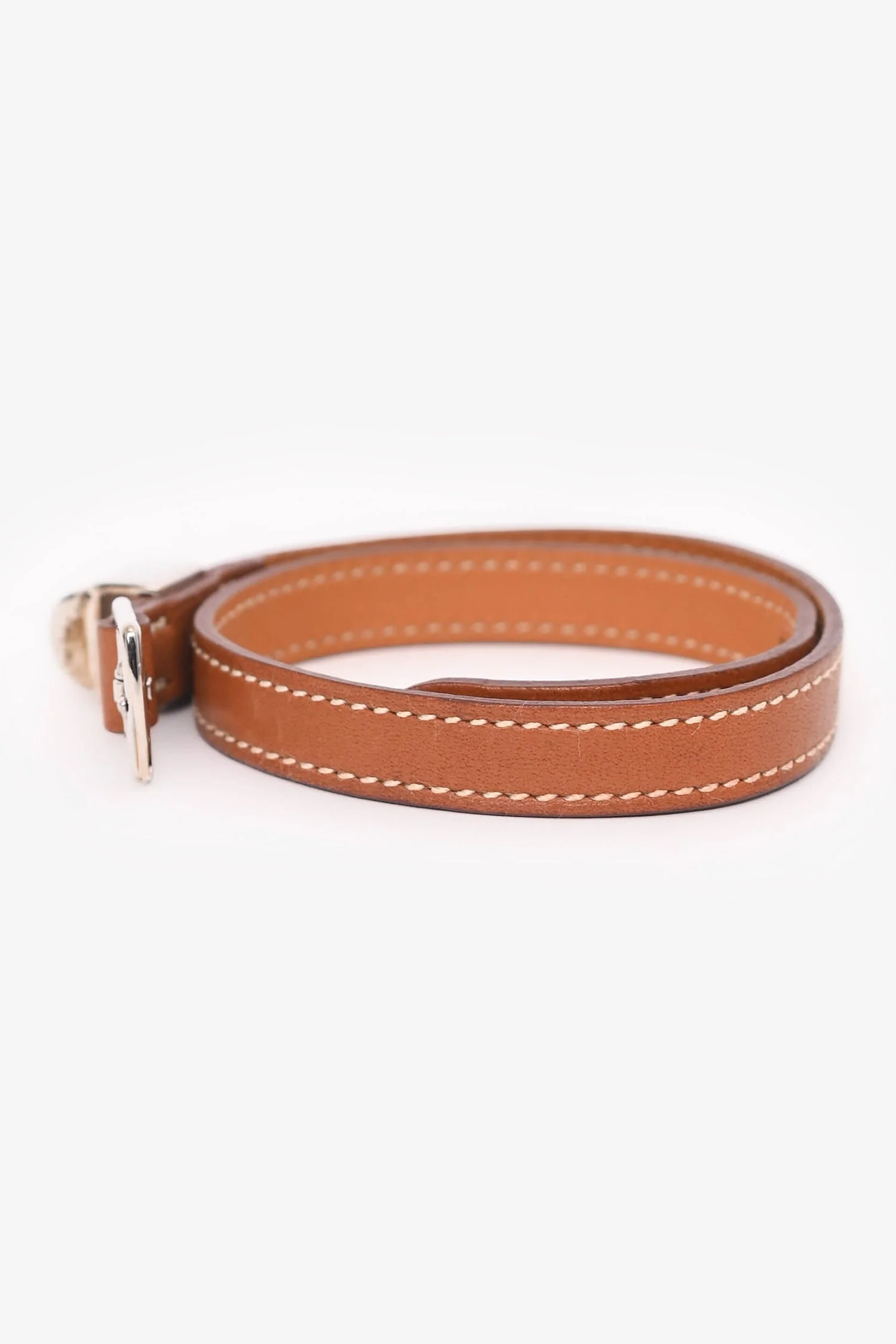 Hermès 2011 Brown Swift Leather Rivale Double Tour Bracelet - Image 4