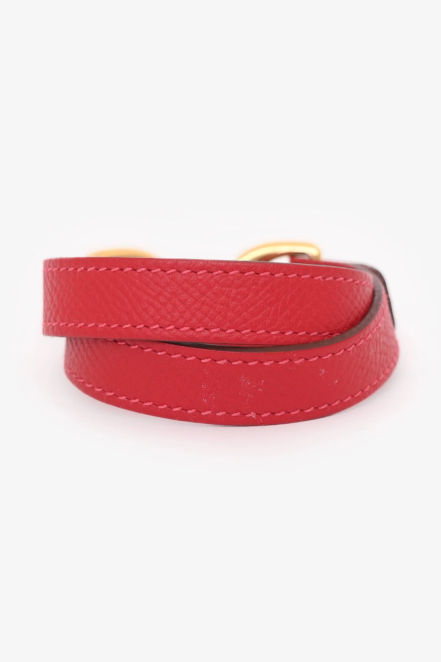 Hermès 2011 Red Epsom Leather Pavane Double Tour Bracelet - Image 3