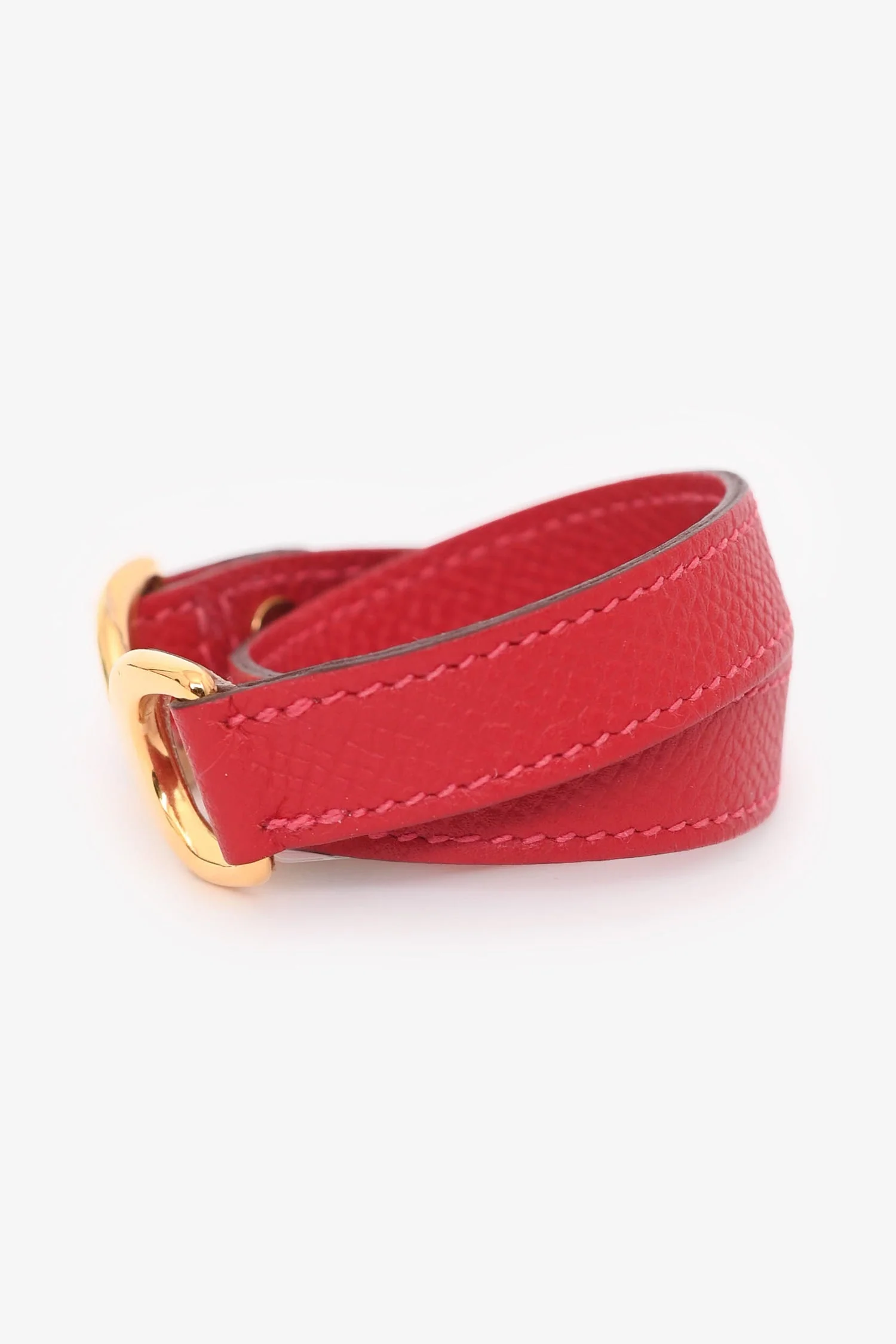 Hermès 2011 Red Epsom Leather Pavane Double Tour Bracelet - Image 4