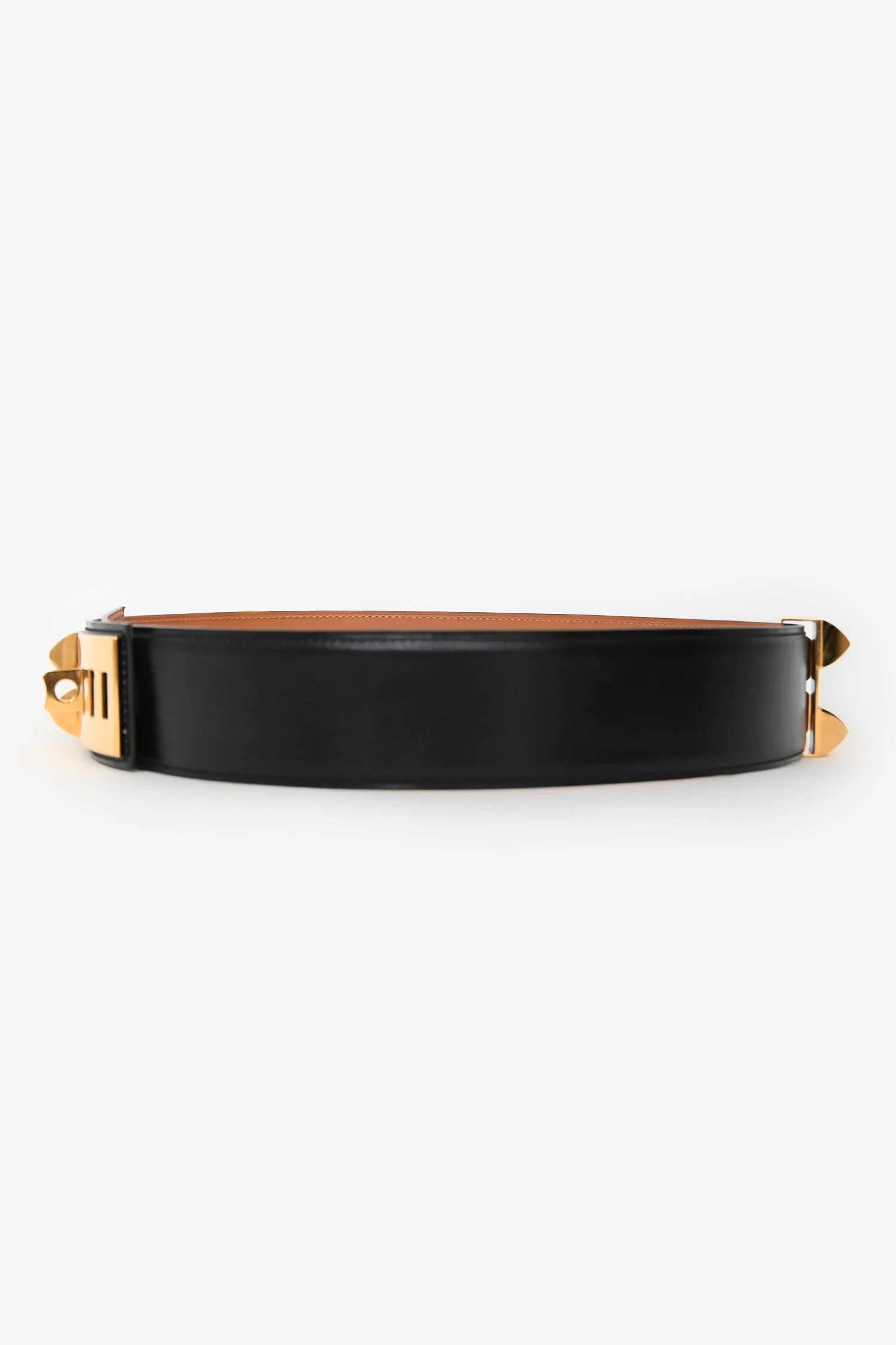 Hermès 2012 Black Leather 'Collier de Chien' Belt Size 80 Gold Hardware - Image 2