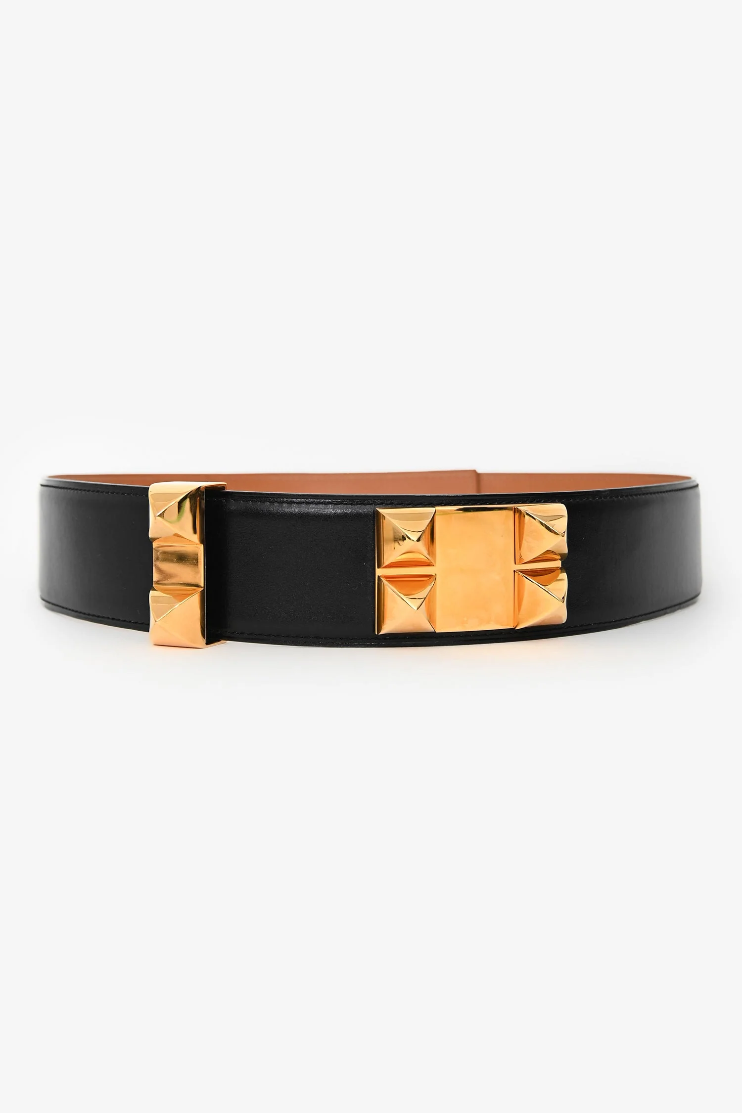 Hermès 2012 Black Leather 'Collier de Chien' Belt Size 80 Gold Hardware - Image 3