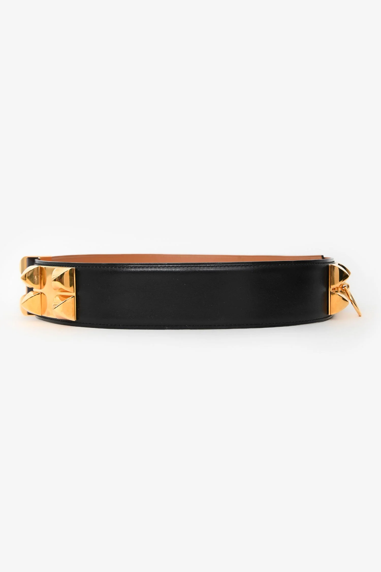 Hermès 2012 Black Leather 'Collier de Chien' Belt Size 80 Gold Hardware - Image 4