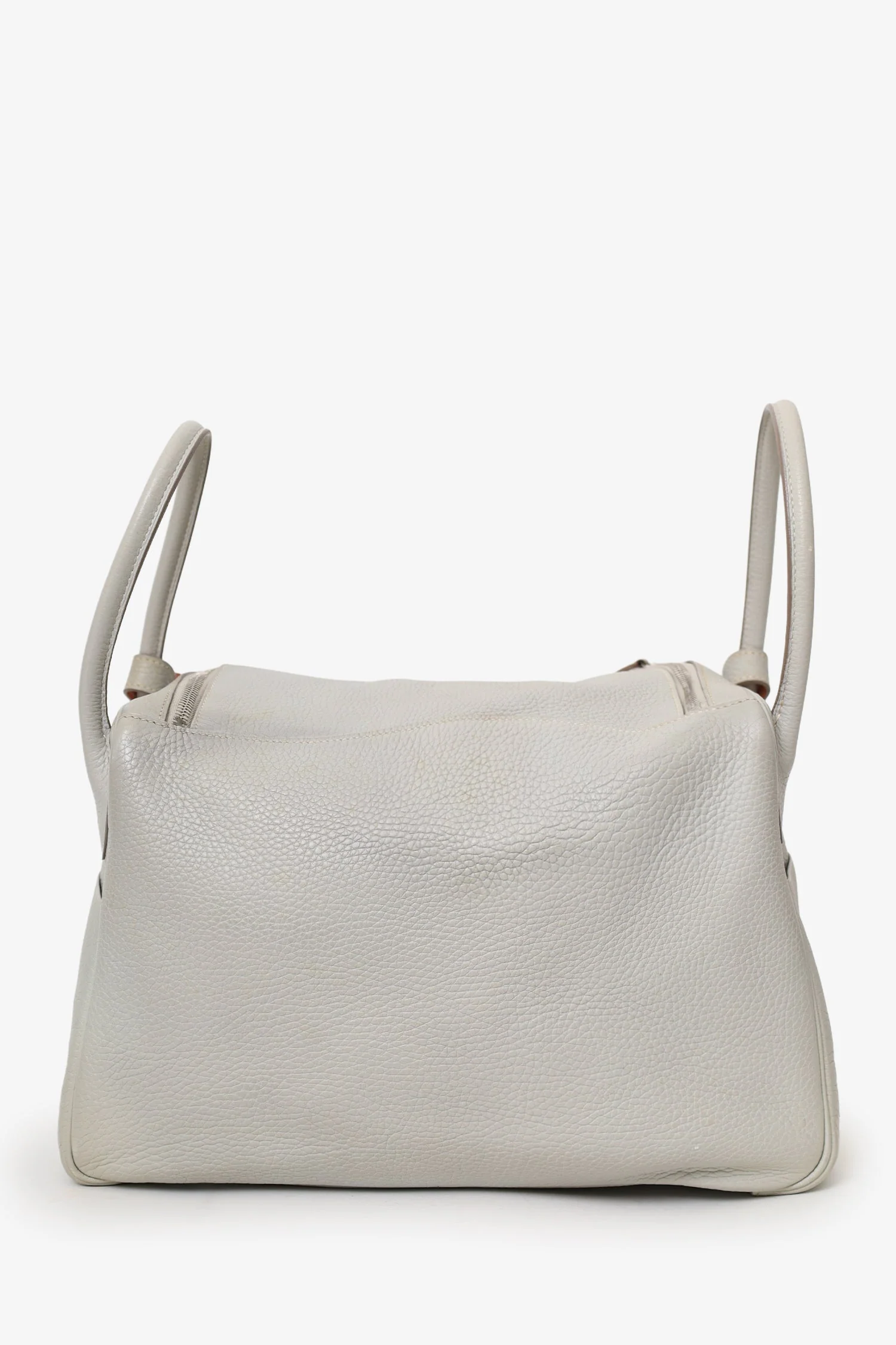 Hermès 2013 Light Grey Clemence Leather Lindy 30 - Image 2