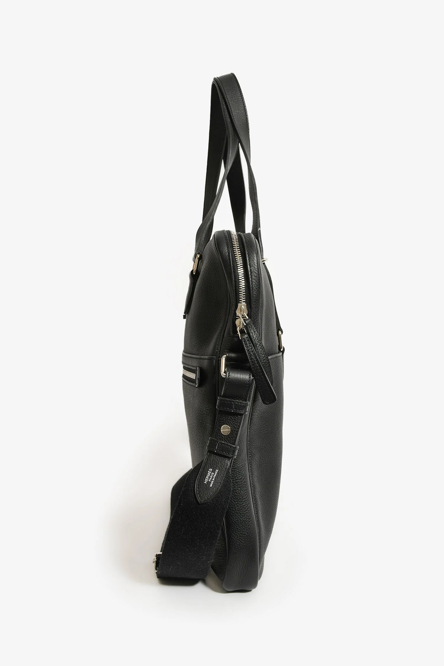 Hermes 2014 Black Evergrain Leather 'Hebdo' Messenger Bag - Image 3