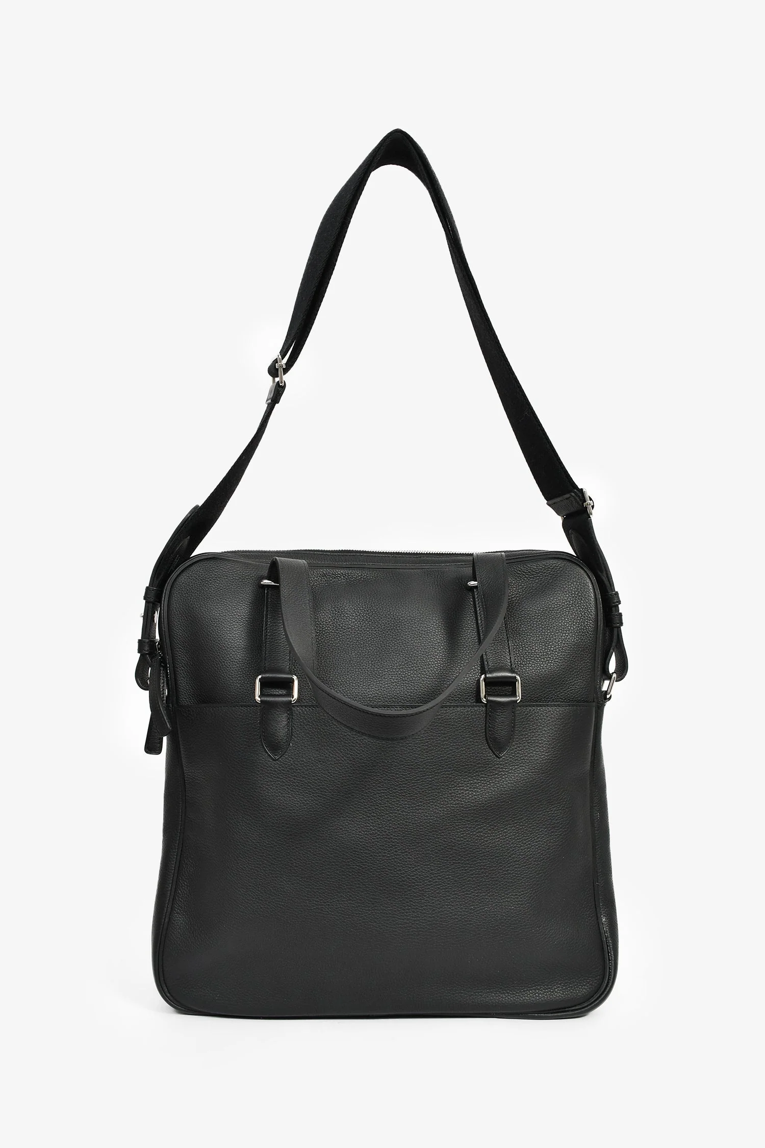 Hermes 2014 Black Evergrain Leather 'Hebdo' Messenger Bag - Image 7