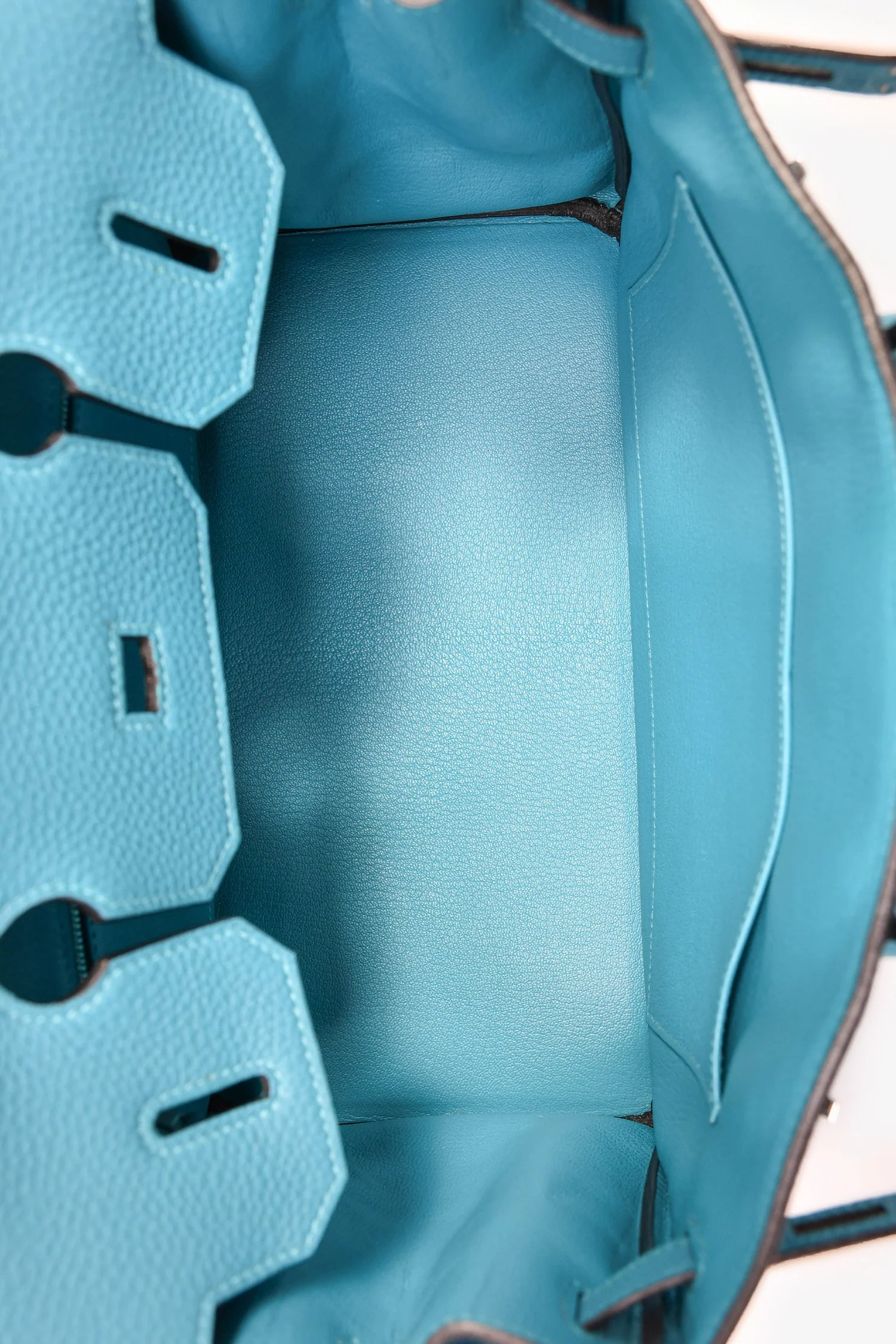 Hermès 2014 Bleu Colvert Togo Leather Retourne Birkin 30 PHW - Image 6