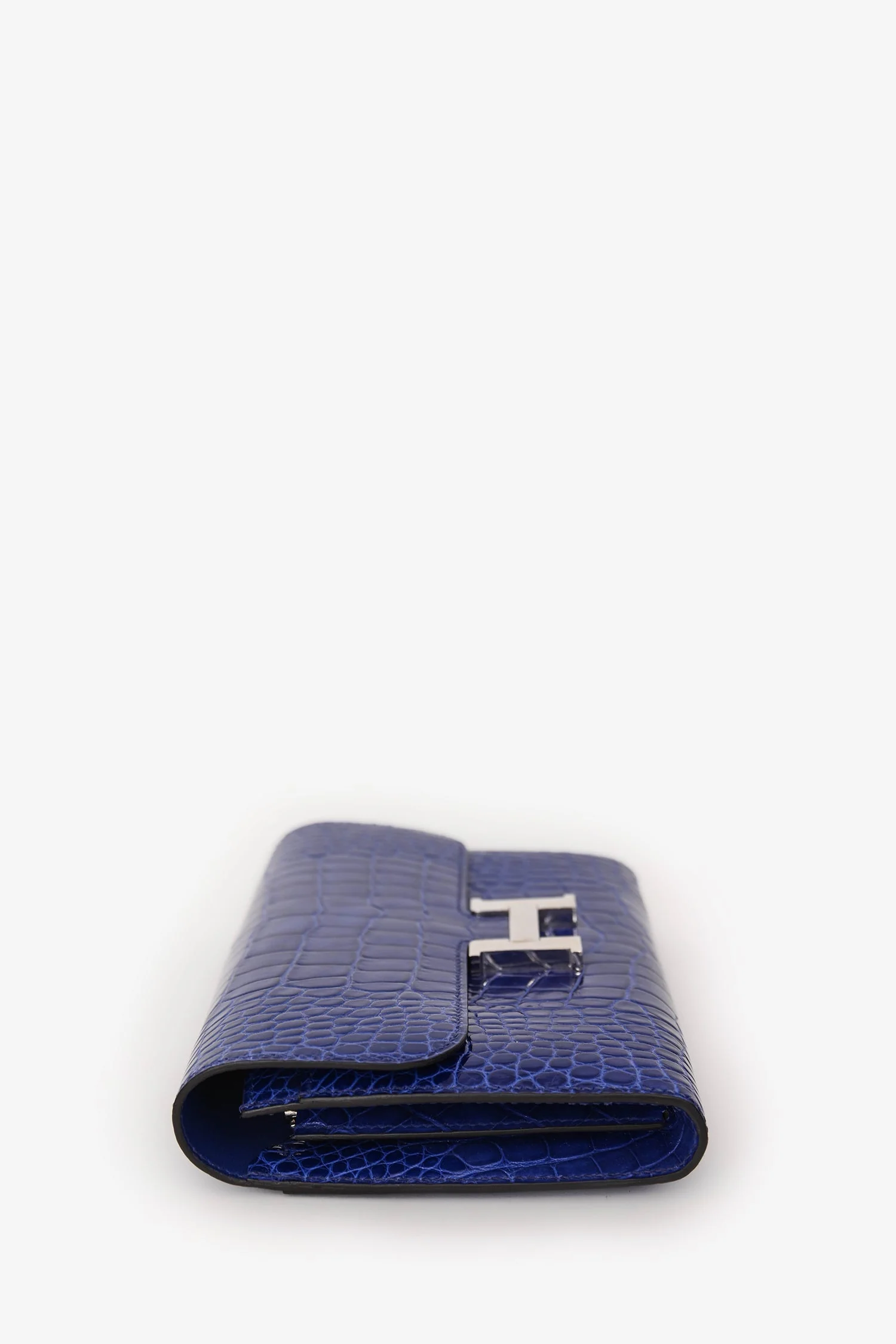 Hermès 2014 Blue Alligator Constance Wallet PHW - Image 4