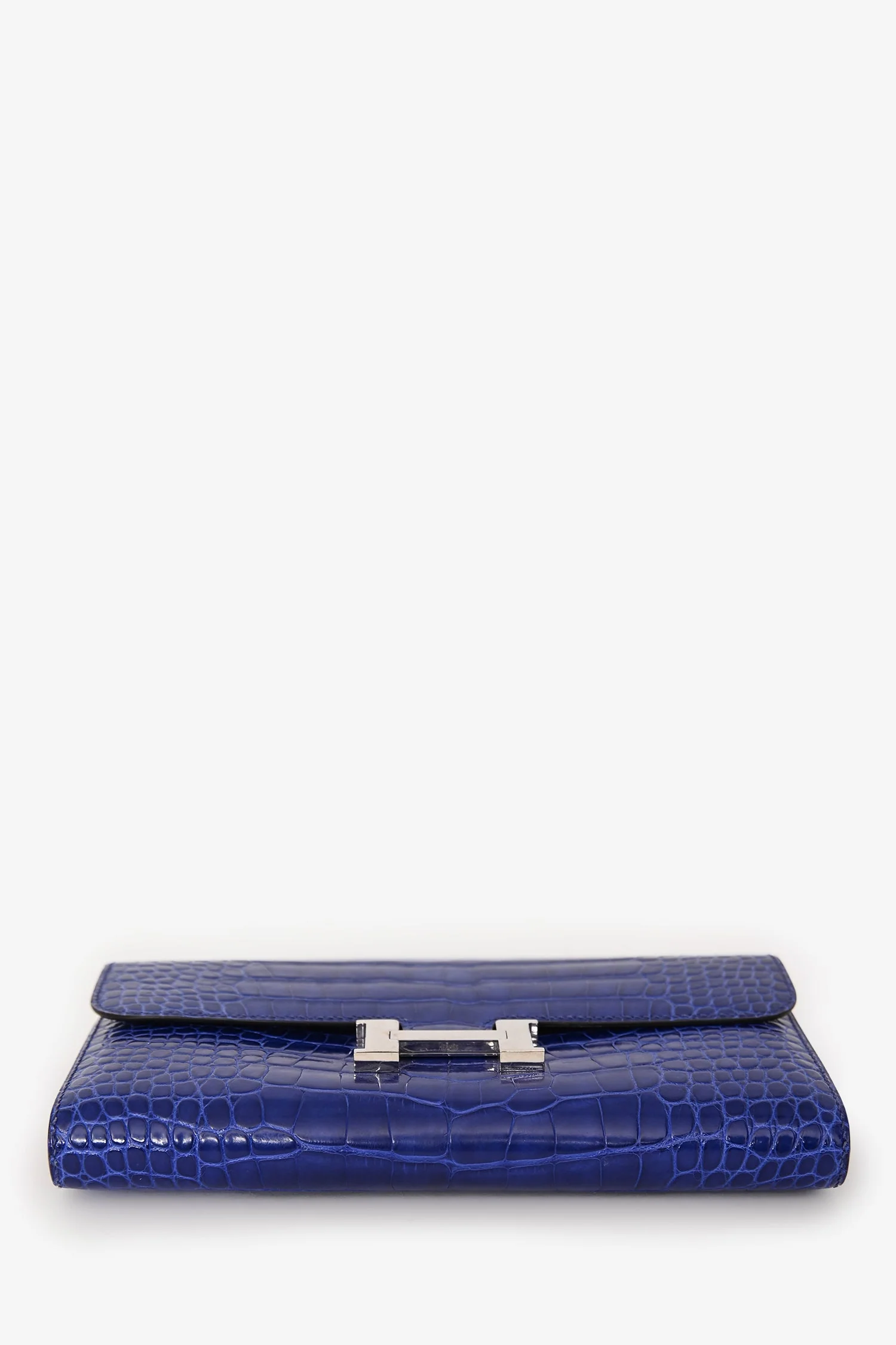 Hermès 2014 Blue Alligator Constance Wallet PHW - Image 5