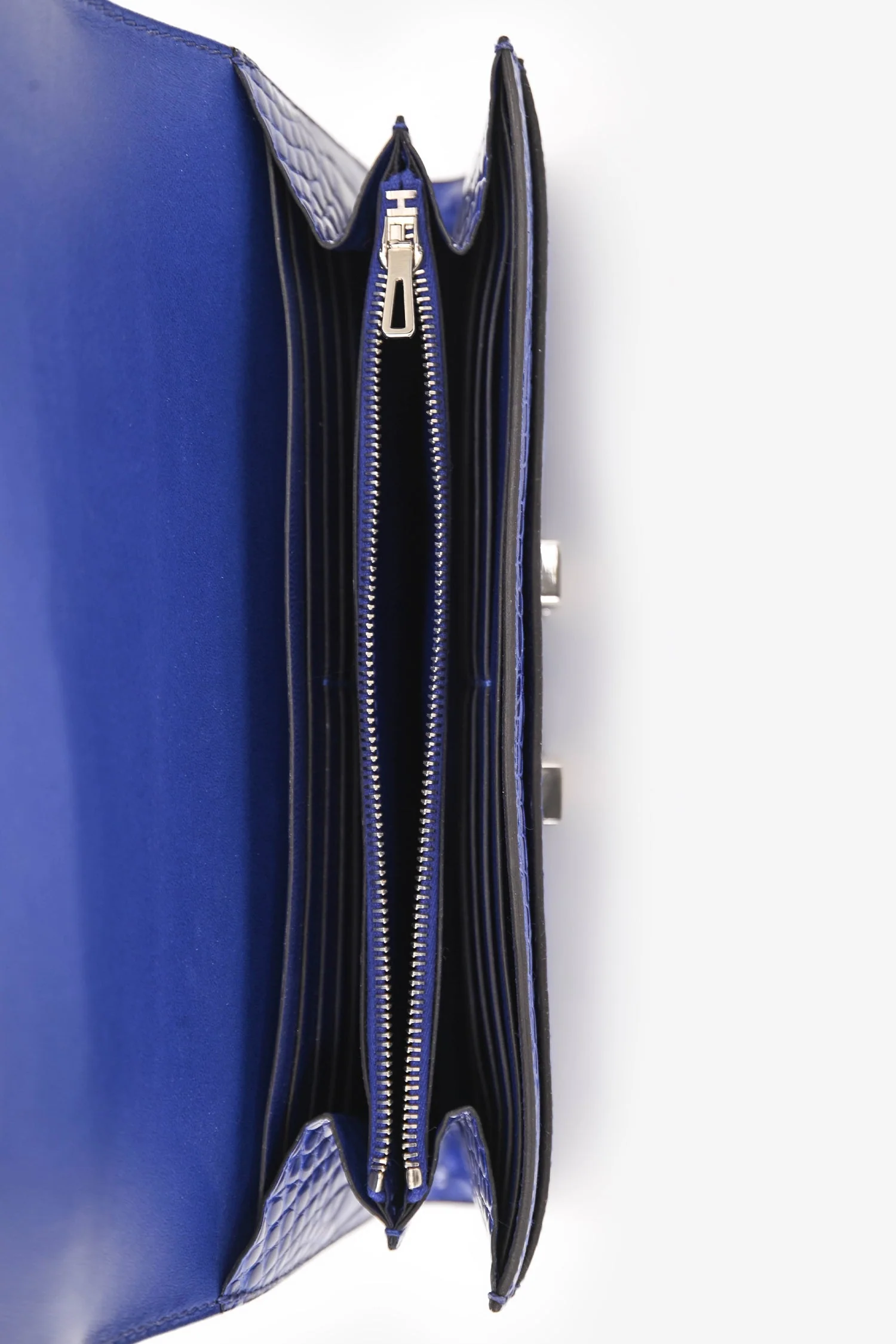 Hermès 2014 Blue Alligator Constance Wallet PHW - Image 6