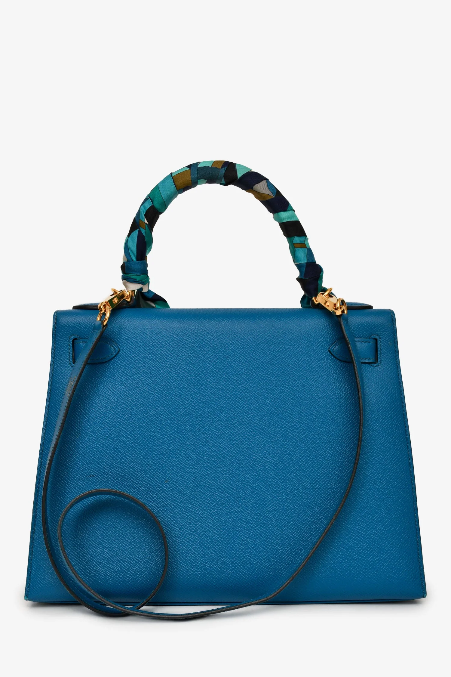Hermès 2014 Blue Epsom Leather Kelly 28 GHW with Strap (As Is) - Image 3