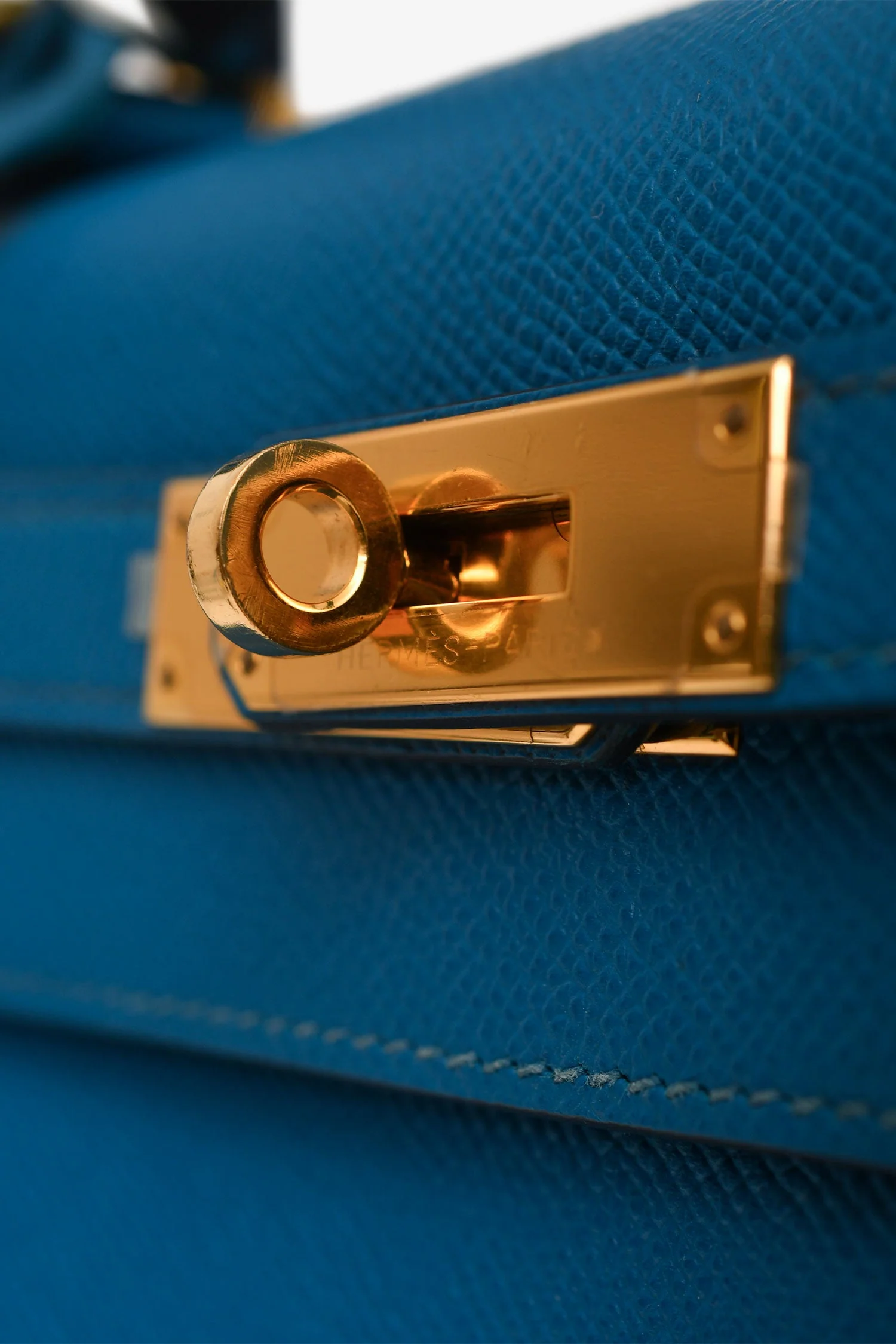 Hermès 2014 Blue Epsom Leather Kelly 28 GHW with Strap (As Is) - Image 4