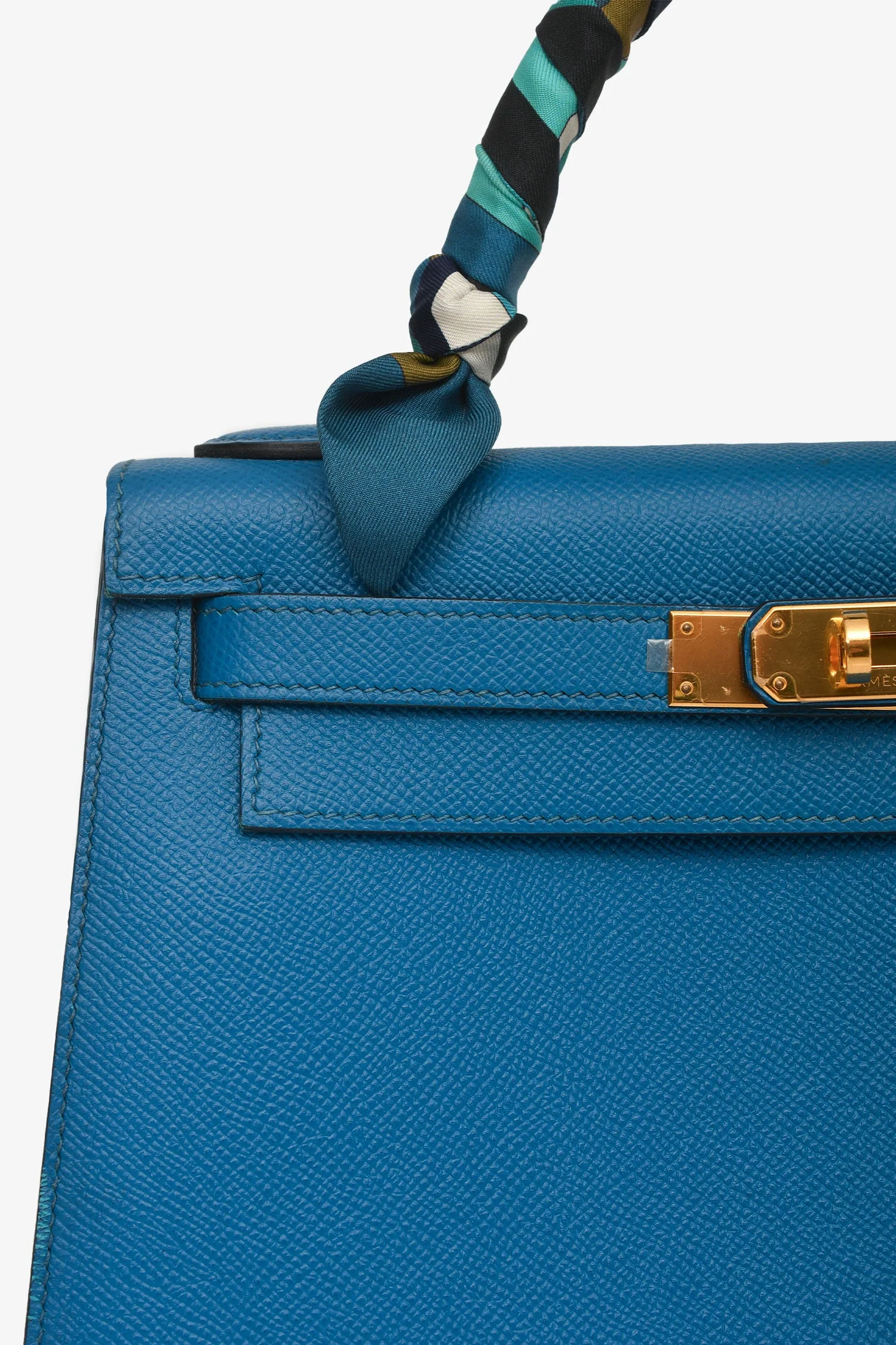 Hermès 2014 Blue Epsom Leather Kelly 28 GHW with Strap (As Is) - Image 5