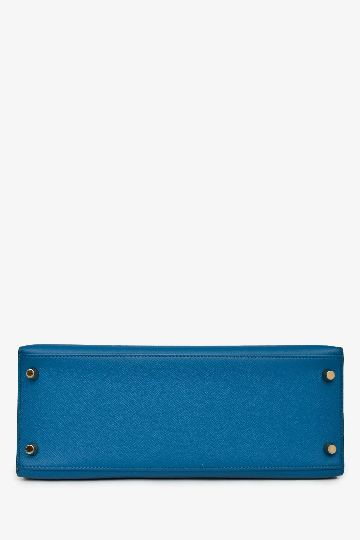 Hermès 2014 Blue Epsom Leather Kelly 28 GHW with Strap (As Is) - Image 9