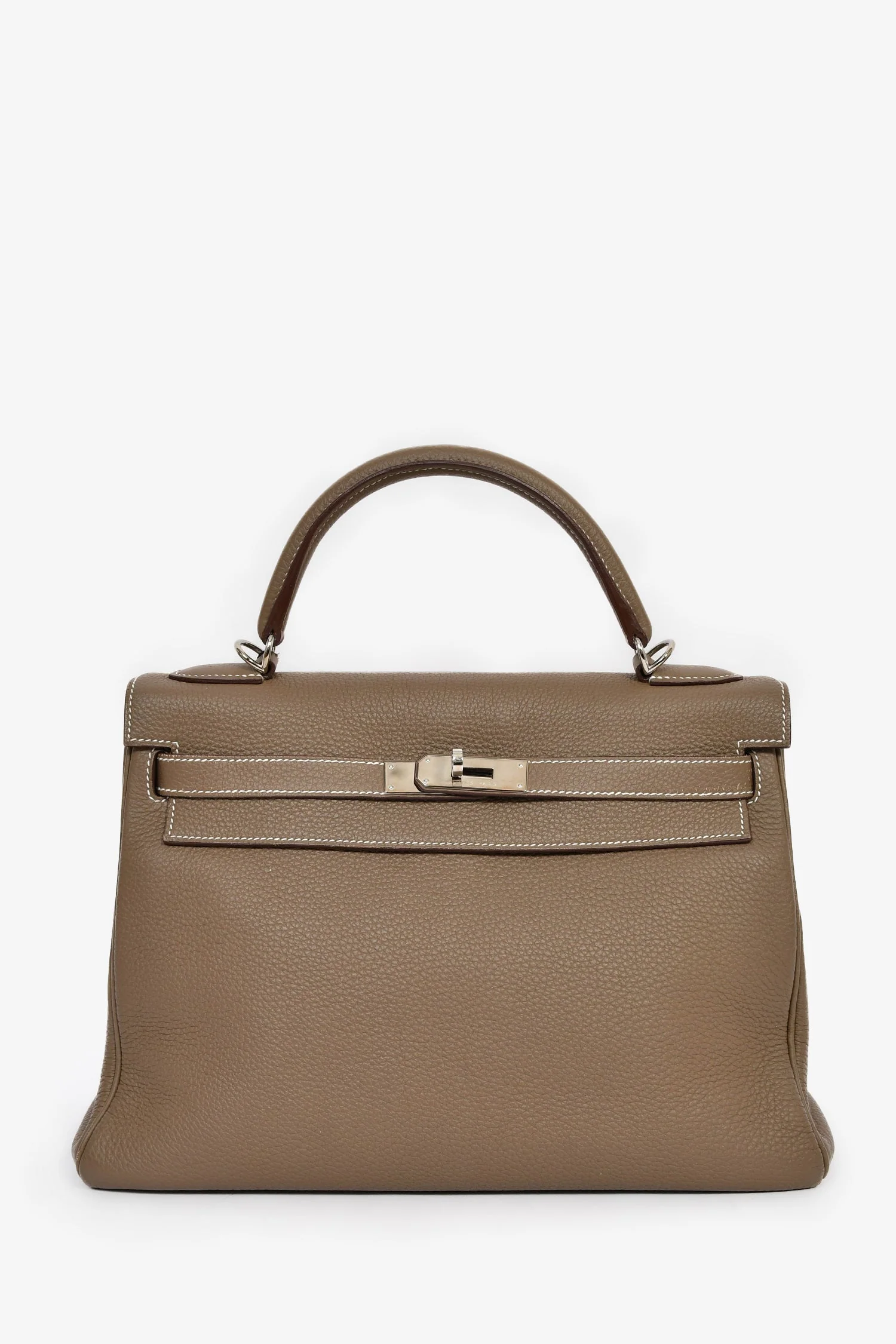 Hermes 2014 Etoupe Clemence Kelly 32 PHW with Strap