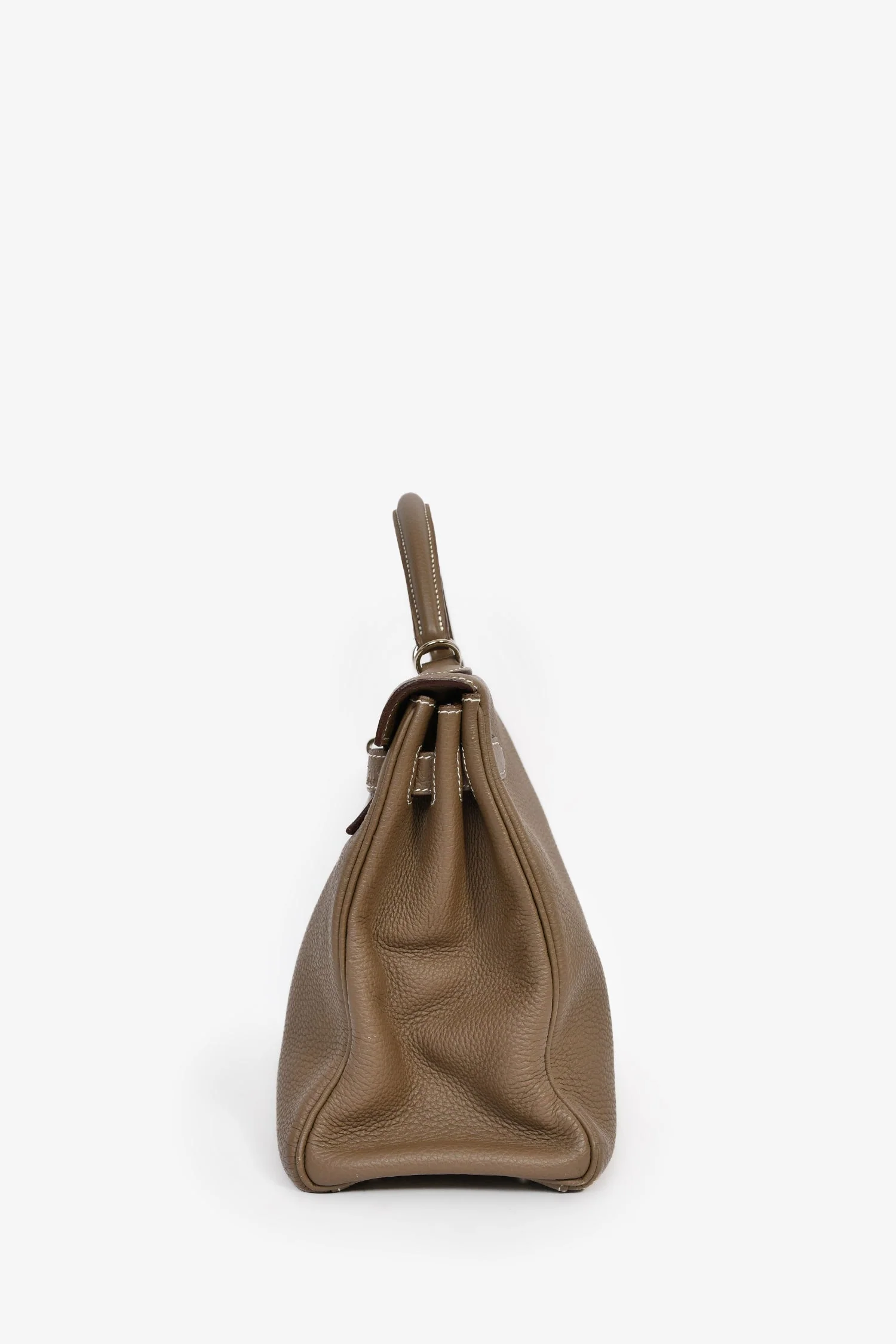 Hermes 2014 Etoupe Clemence Kelly 32 PHW with Strap - Image 4