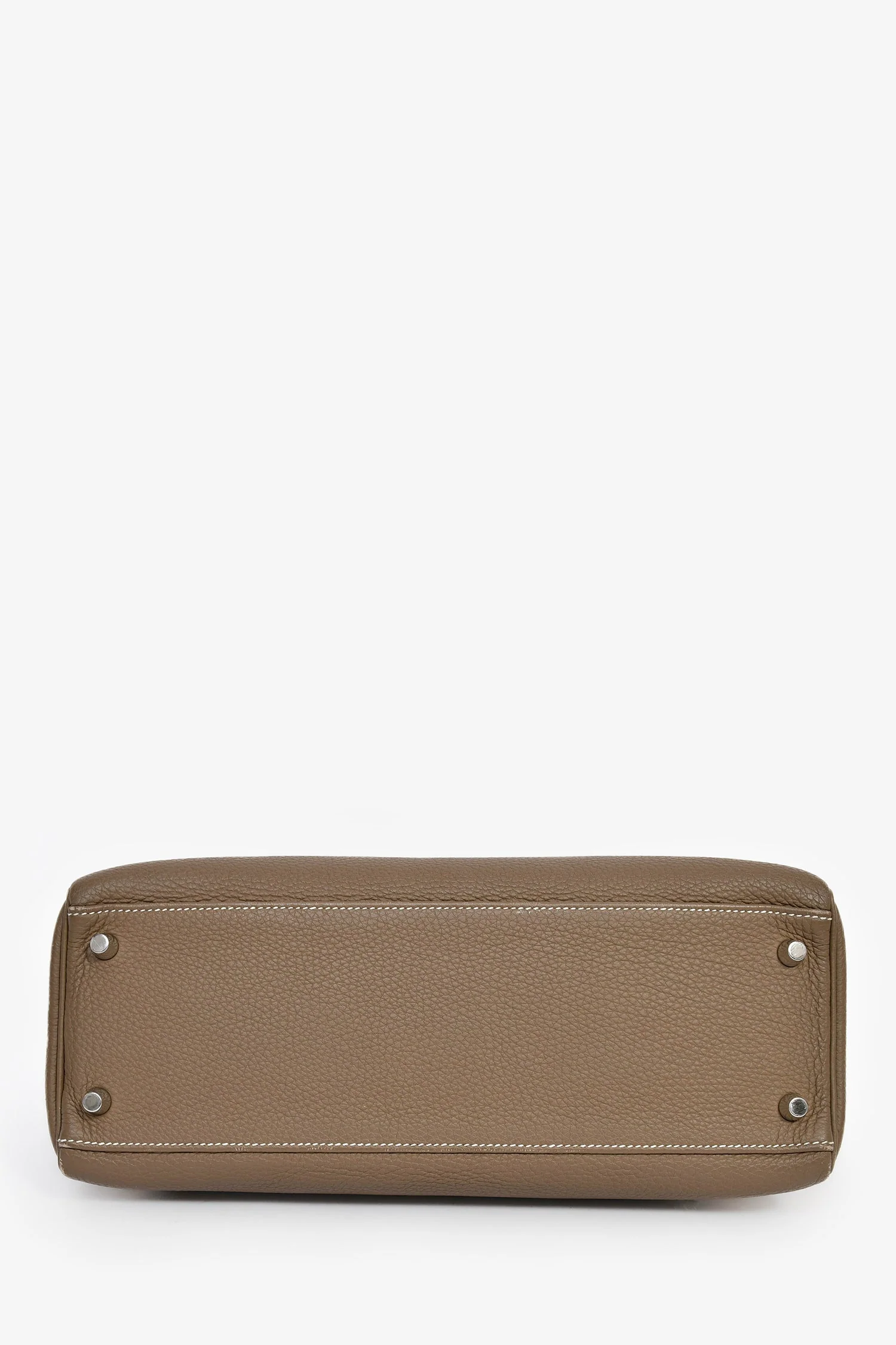 Hermes 2014 Etoupe Clemence Kelly 32 PHW with Strap - Image 5