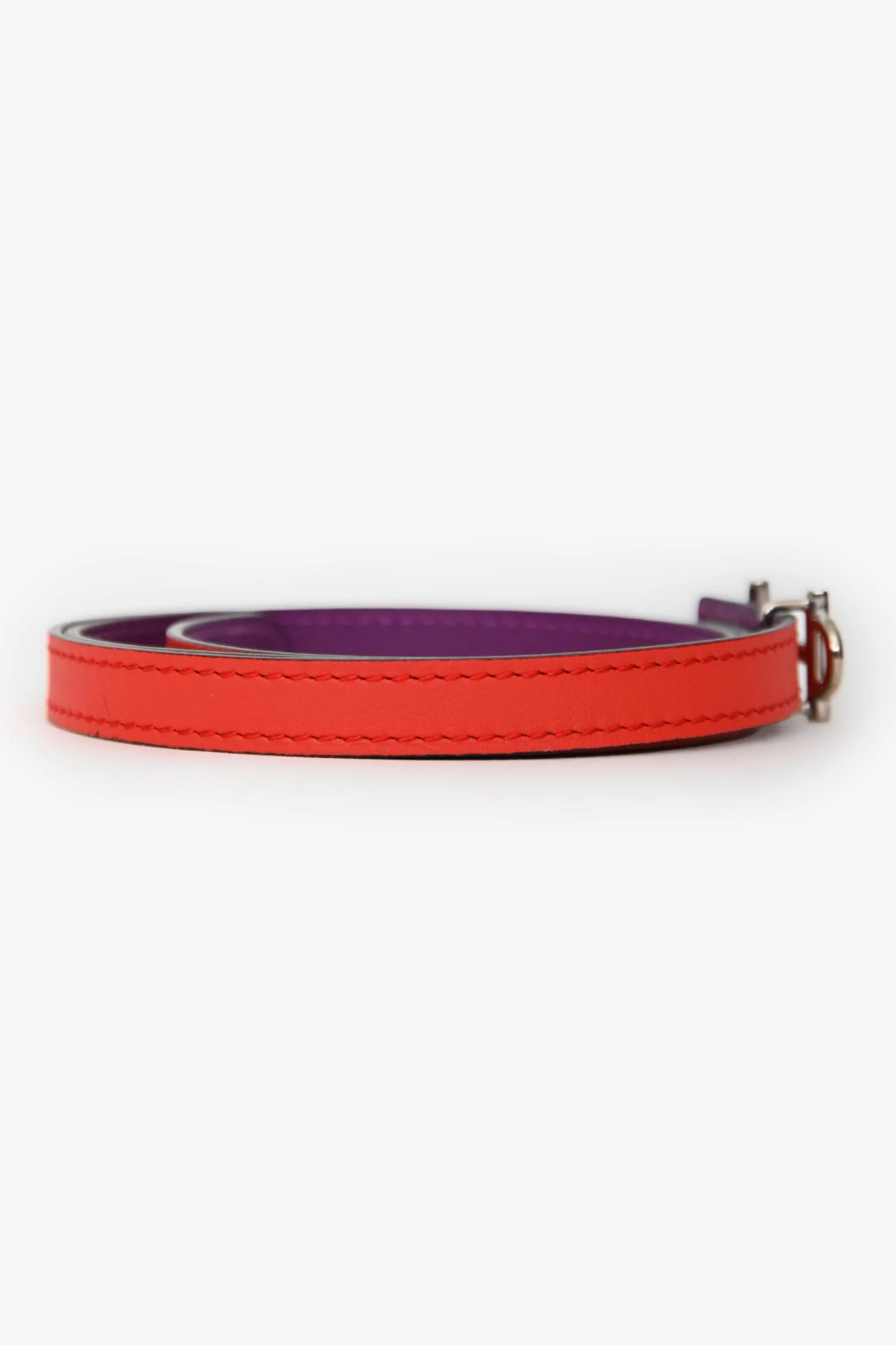 Hermès 2014 Red/Purple Reversible 'Gamma' 13mm Belt Size 75 - Image 2