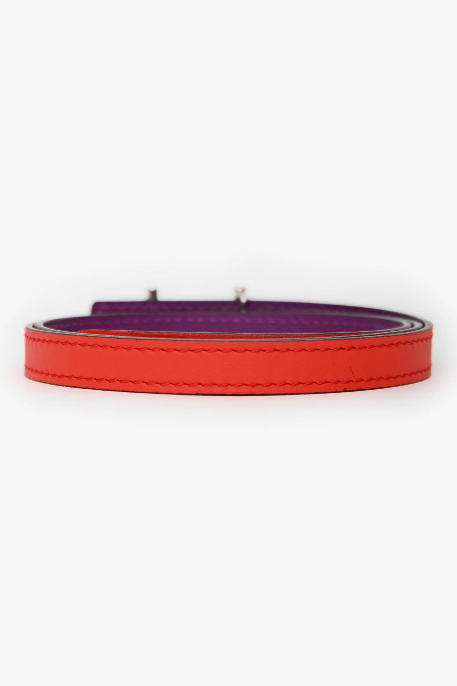Hermès 2014 Red/Purple Reversible 'Gamma' 13mm Belt Size 75 - Image 3