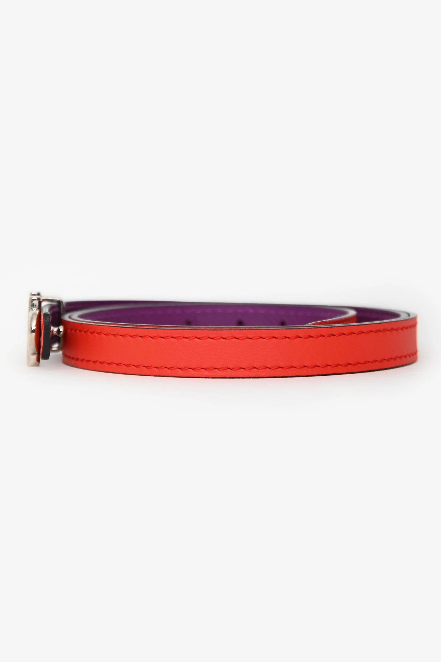 Hermès 2014 Red/Purple Reversible 'Gamma' 13mm Belt Size 75 - Image 4
