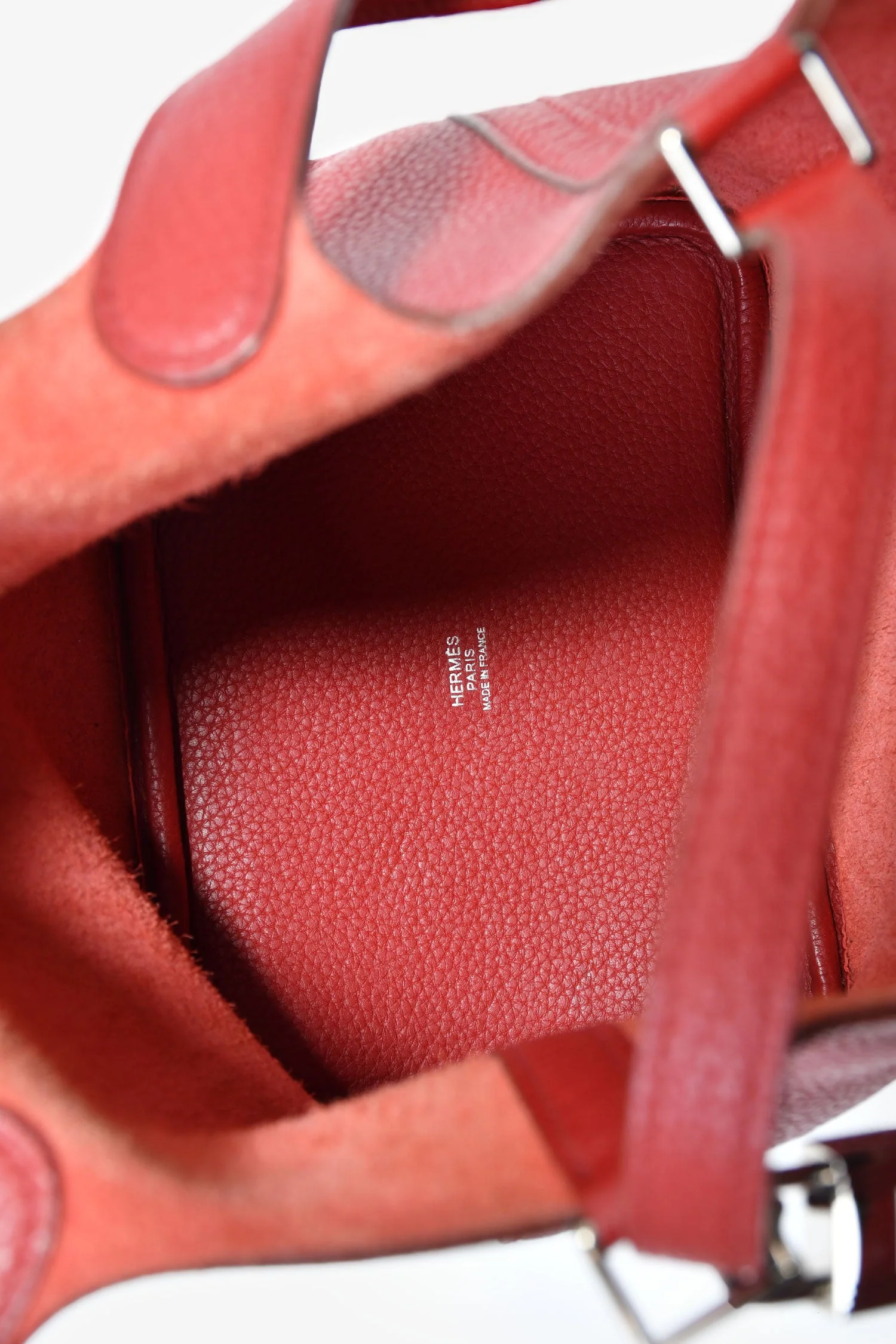 Hermès 2014 Rouge Garance Clemence Leather Picotin Lock 18 - Image 6