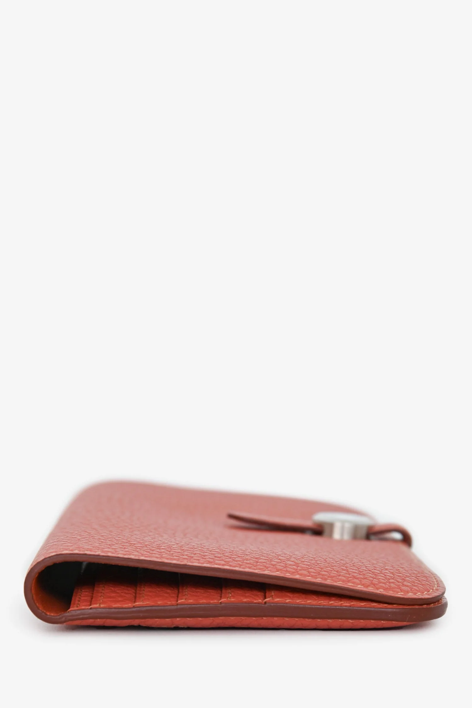 Hermès 2014 Terra Cotta Clemence Leather Dogon Wallet - Image 4