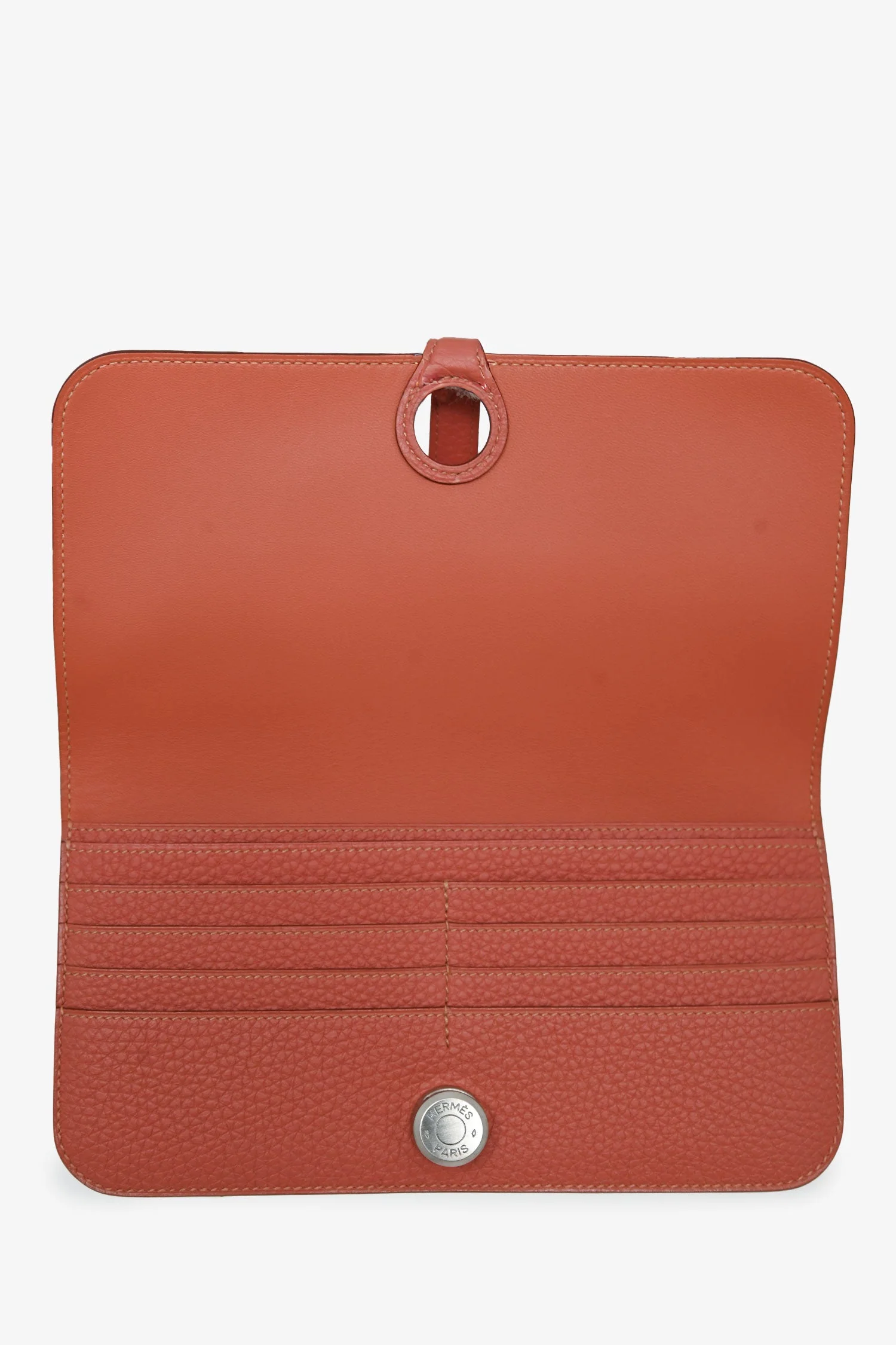 Hermès 2014 Terra Cotta Clemence Leather Dogon Wallet - Image 6