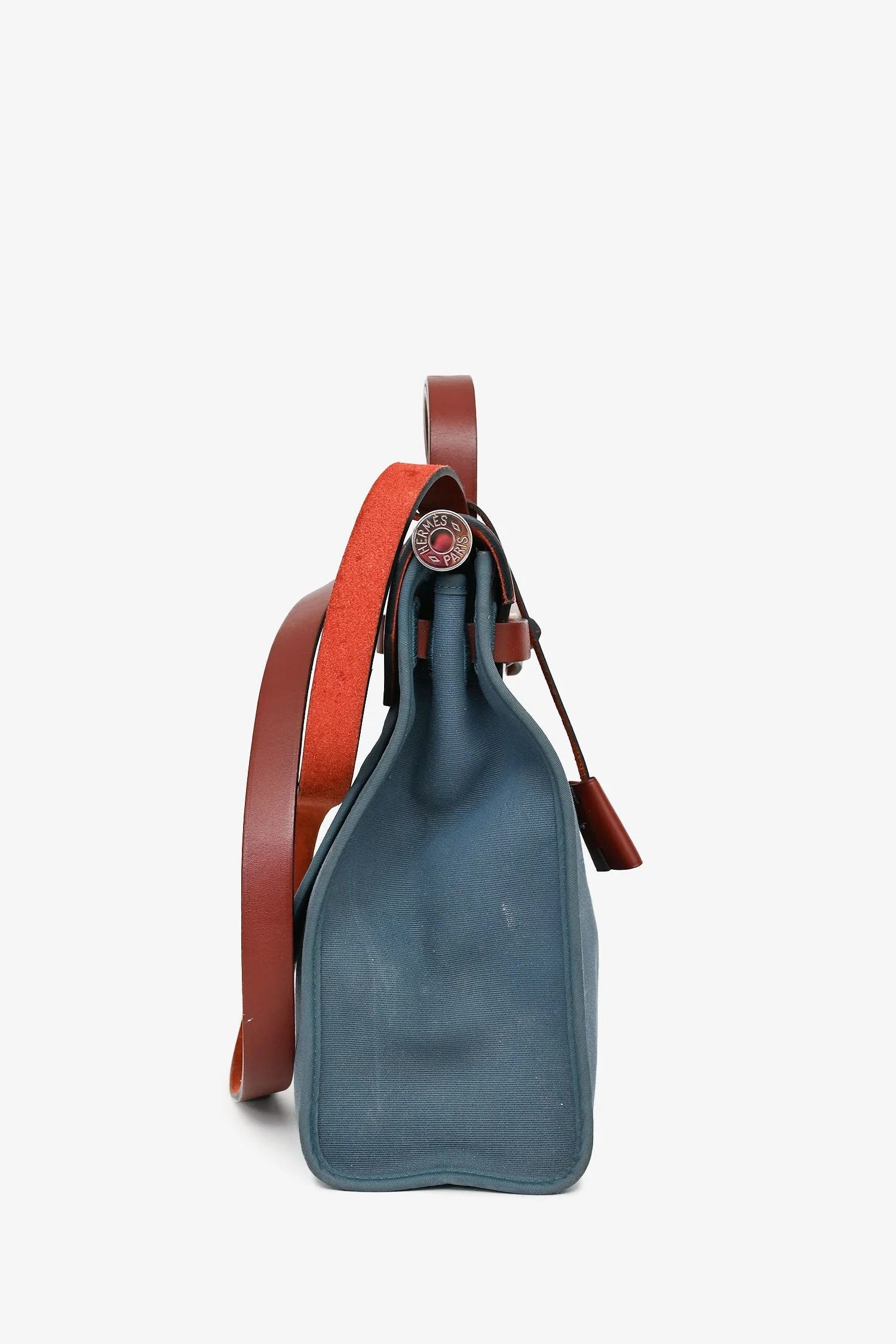 Hermes 2015 Blue/Brown Canvas Herbag 31 with Pouch (As Is) - Image 3