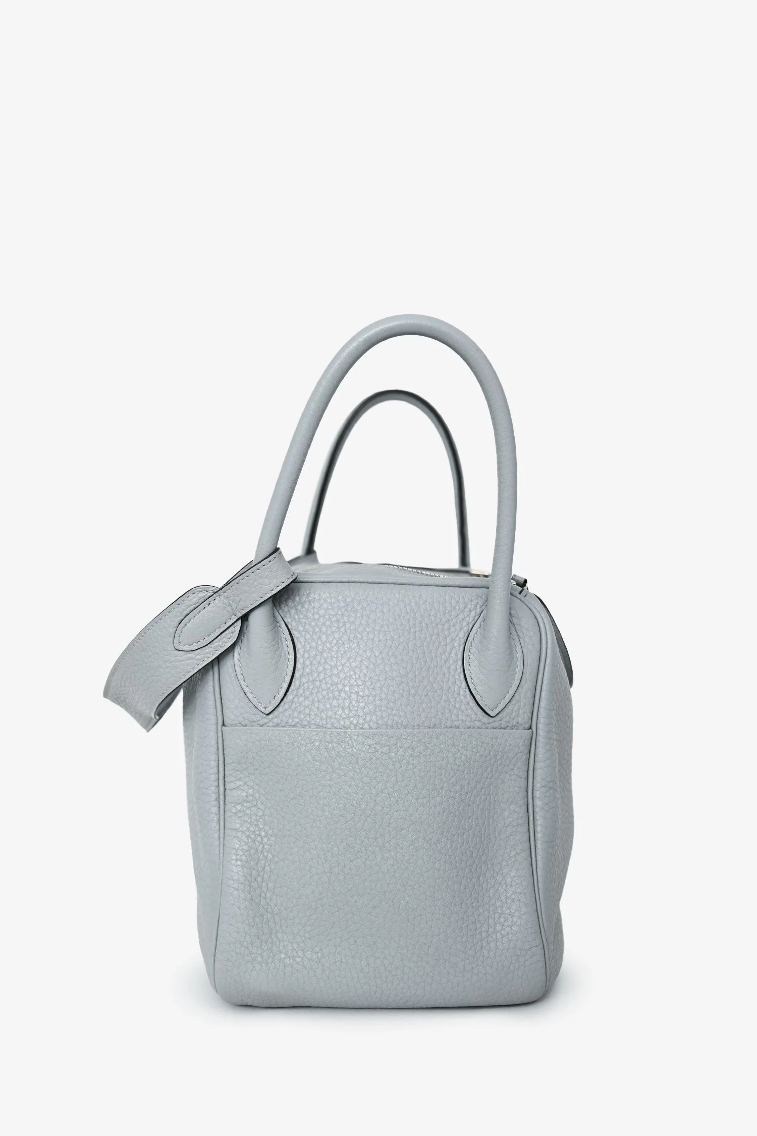 Hermès 2015 Light Grey Clemence Leather Lindy 30 - Image 3