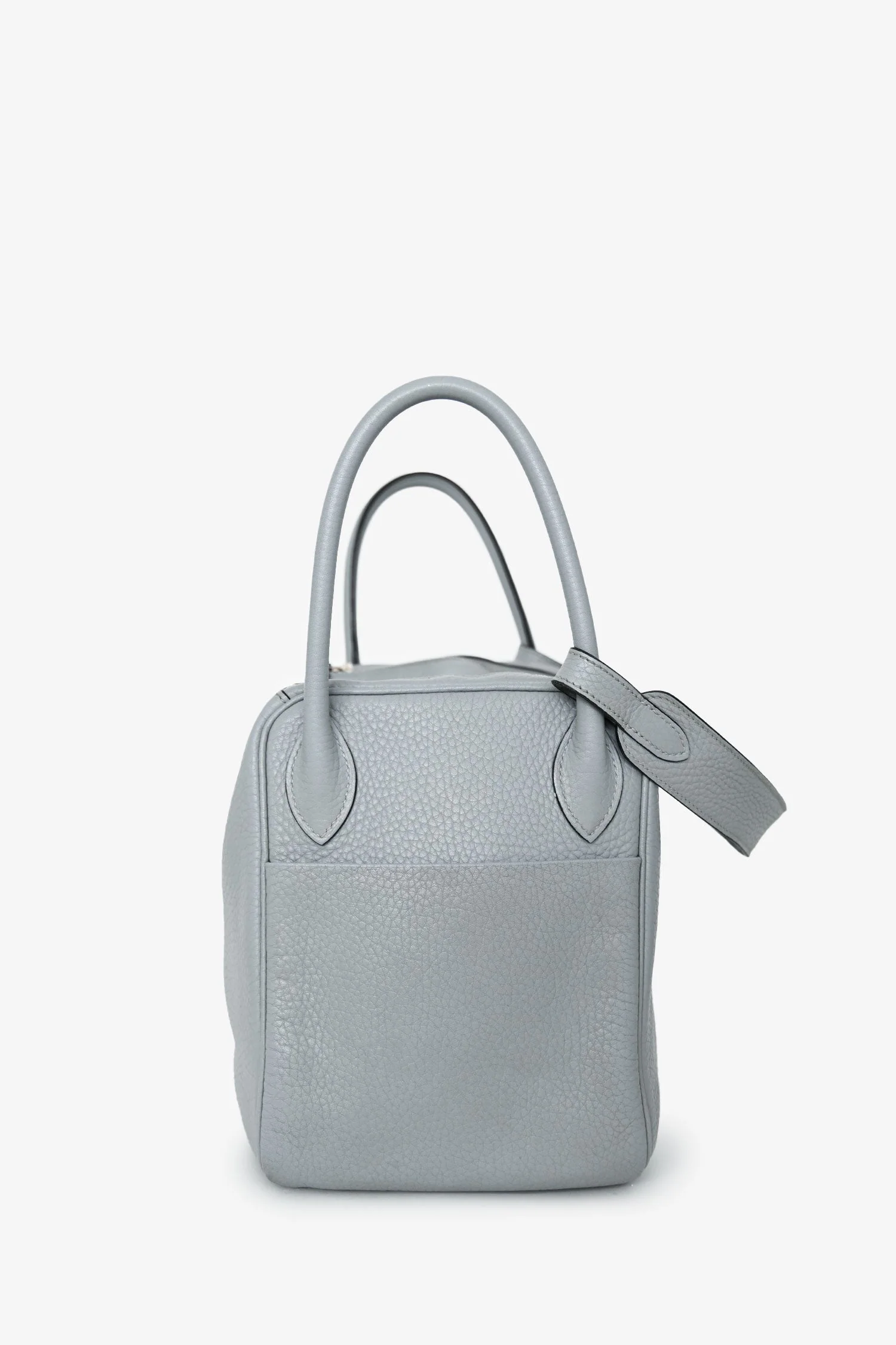 Hermès 2015 Light Grey Clemence Leather Lindy 30 - Image 4