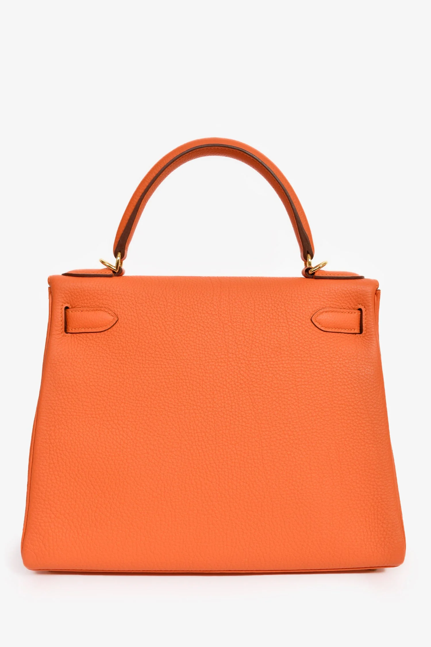 Hermès 2015 Orange Togo Leather Kelly 28 with Strap - Image 2